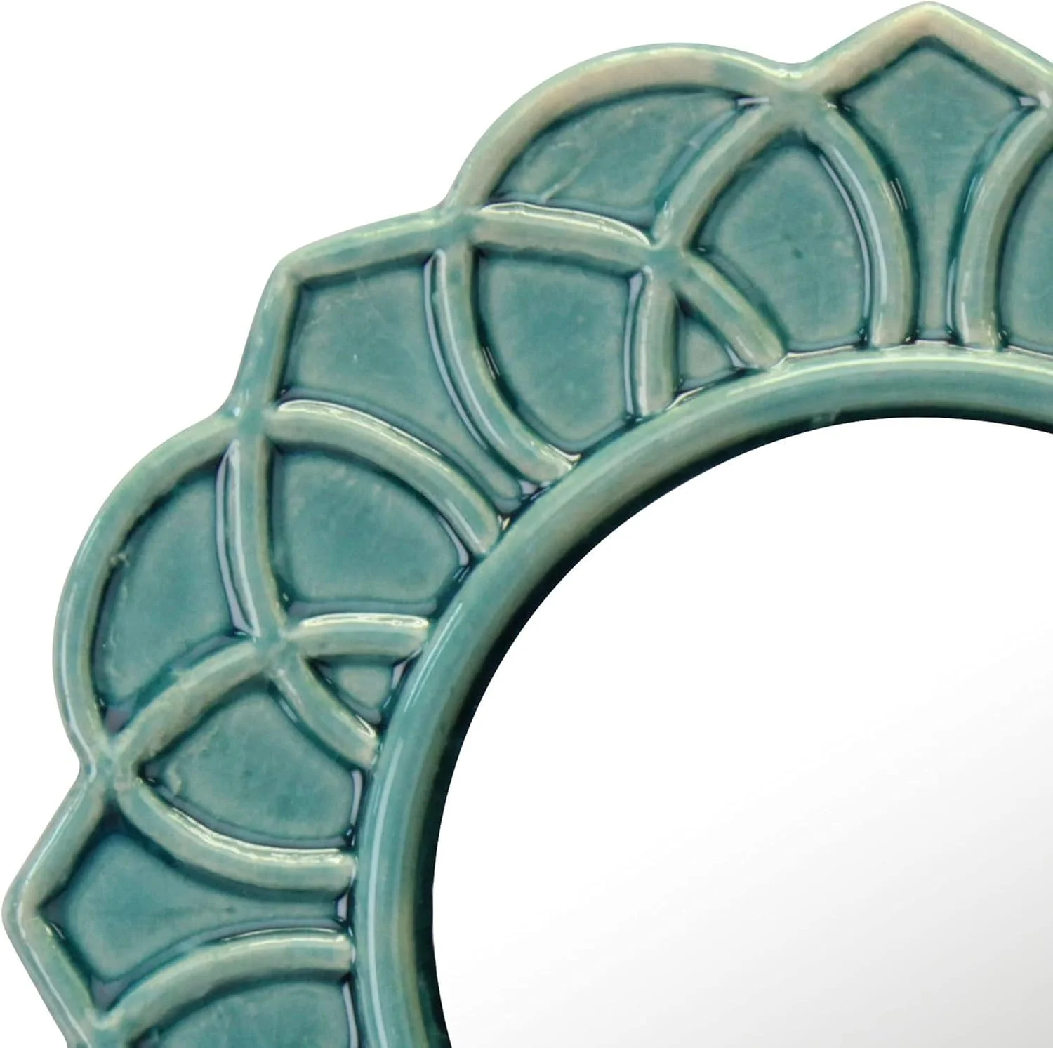 آینه دیواری تزئینی سنگی Stonebriar با طرح گلدار فیروزهای، قطر 23 سانتیمتر، با حلقه آویز متصل، دکوری تزئینی برای اتاق نشیمن، اتاق خواب، حمام، راهرو و ورودی آینه دیواری تزئینی سنگی Stonebriar با طرح گلدار فیروزهای، قطر 23 سانتیمتر، با حلقه آویز متصل، دکوری تزئینی برای اتاق نشیمن، اتاق خواب، حمام، راهرو و ورودی