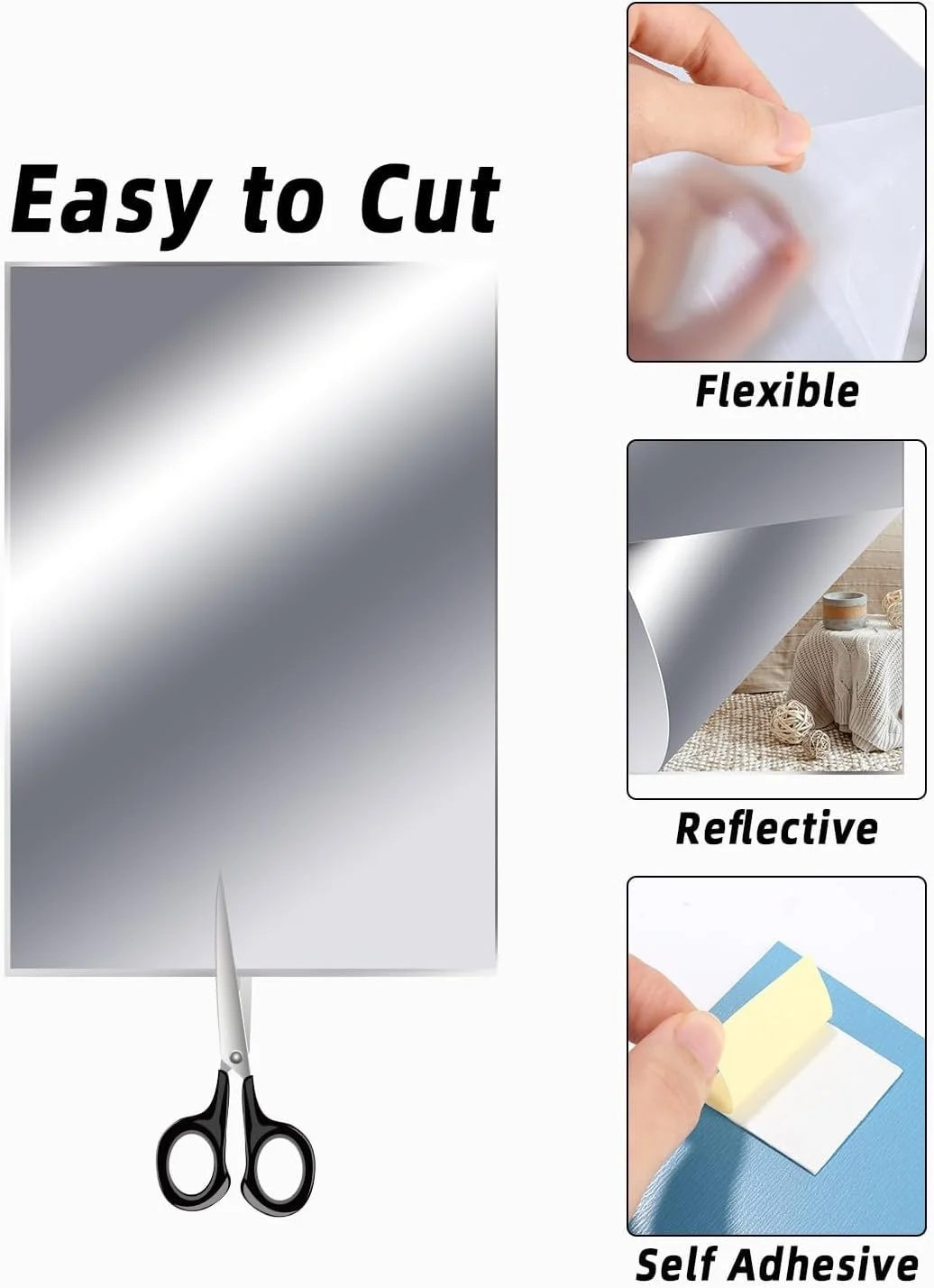 بسته 6 عددی آینه های کاشی خود چسب SOBEAU، 30 x 20 سانتی متر، ورق های آینه خود چسب A4، فیلم آینه انعطاف پذیر، آینه چسب HD، آینه پلاستیکی بزرگ بدون قاب، آینه تزئینی اکریلیک، دیواری بسته 6 عددی آینه های کاشی خود چسب SOBEAU، 30 x 20 سانتی متر، ورق های آینه خود چسب A4، فیلم آینه انعطاف پذیر، آینه چسب HD، آینه پلاستیکی بزرگ بدون قاب، آینه تزئینی اکریلیک، دیواری