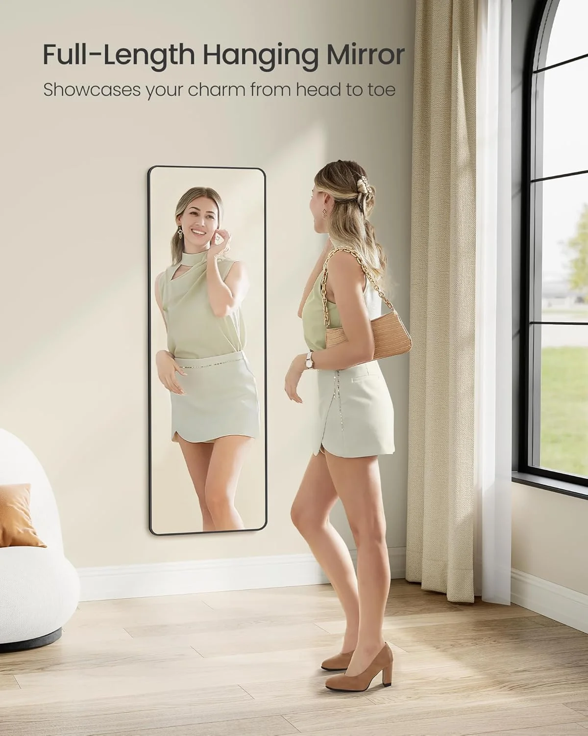 آینه قدی SONGMICS، 120x40 سانتی متر، آینه مستطیلی، قابل نصب روی دیوار یا درب، قاب آلیاژ آلومینیوم، شیشه حرارت دیده، مناسب اتاق خواب، اتاق نشیمن، کمد، مشکی جوهری LFM032B01 آینه قدی SONGMICS، 120x40 سانتی متر، آینه مستطیلی، قابل نصب روی دیوار یا درب، قاب آلیاژ آلومینیوم، شیشه حرارت دیده، مناسب اتاق خواب، اتاق نشیمن، کمد، مشکی جوهری LFM032B01