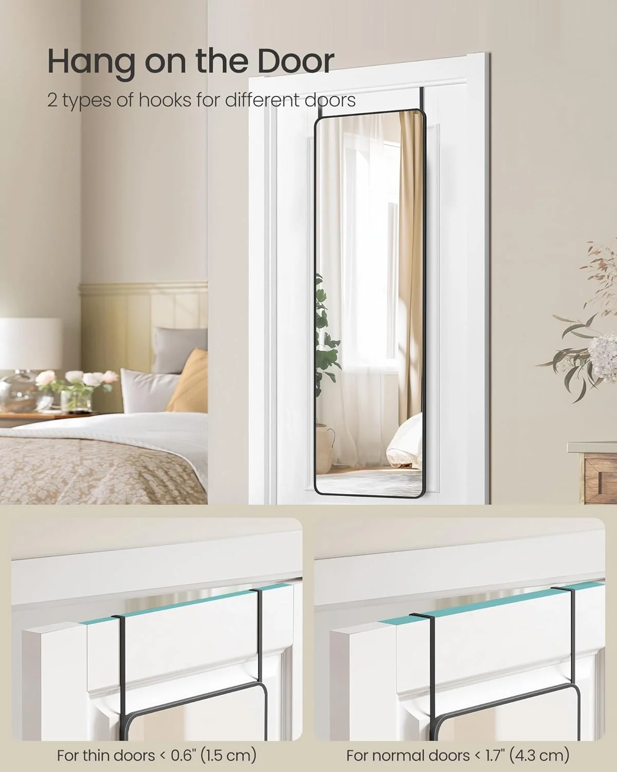 آینه قدی SONGMICS، 120x40 سانتی متر، آینه مستطیلی، قابل نصب روی دیوار یا درب، قاب آلیاژ آلومینیوم، شیشه حرارت دیده، مناسب اتاق خواب، اتاق نشیمن، کمد، مشکی جوهری LFM032B01 آینه قدی SONGMICS، 120x40 سانتی متر، آینه مستطیلی، قابل نصب روی دیوار یا درب، قاب آلیاژ آلومینیوم، شیشه حرارت دیده، مناسب اتاق خواب، اتاق نشیمن، کمد، مشکی جوهری LFM032B01