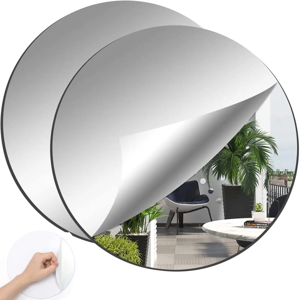 بسته 2 عددی آینه های کاشی خود چسب SSyang، 30 x 30 سانتی متر، آینه های اکریلیک گرد، آینه های انعطاف پذیر خود چسب، غیر شیشه ای، دکوراسیون دیواری اکریلیک DIY، آینه تزئینی، آینه دیواری بدون قاب بسته 2 عددی آینه های کاشی خود چسب SSyang، 30 x 30 سانتی متر، آینه های اکریلیک گرد، آینه های انعطاف پذیر خود چسب، غیر شیشه ای، دکوراسیون دیواری اکریلیک DIY، آینه تزئینی، آینه دیواری بدون قاب