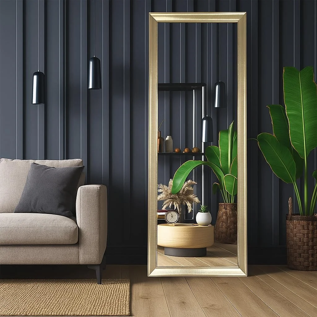 آینه قدی ایستاده 160cm x 60cm، قابل استفاده به صورت ایستاده، آویز یا تکیه داده شده به دیوار، دکوراسیون منزل، آینه مستطیلی مناسب اتاق خواب، آینه قدی زمینی، آینه آرایشی، آینه دیواری، قاب PVC - طلایی آینه قدی ایستاده 160cm x 60cm، قابل استفاده به صورت ایستاده، آویز یا تکیه داده شده به دیوار، دکوراسیون منزل، آینه مستطیلی مناسب اتاق خواب، آینه قدی زمینی، آینه آرایشی، آینه دیواری، قاب PVC - طلایی