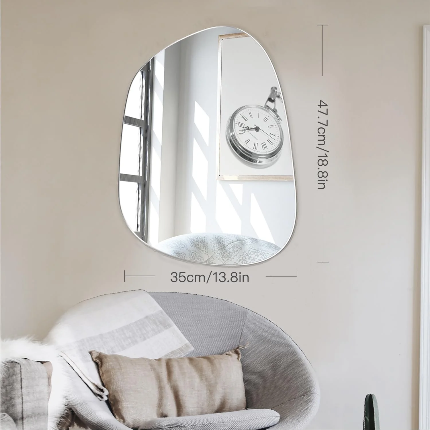 آینه دکوراتیو نامتقارن بدون قاب چسبی Sqinor - آینه مدرن دیواری خودچسب برای حمام، اتاق نشیمن، راهرو، میز آرایش آینه دکوراتیو نامتقارن بدون قاب چسبی Sqinor - آینه مدرن دیواری خودچسب برای حمام، اتاق نشیمن، راهرو، میز آرایش