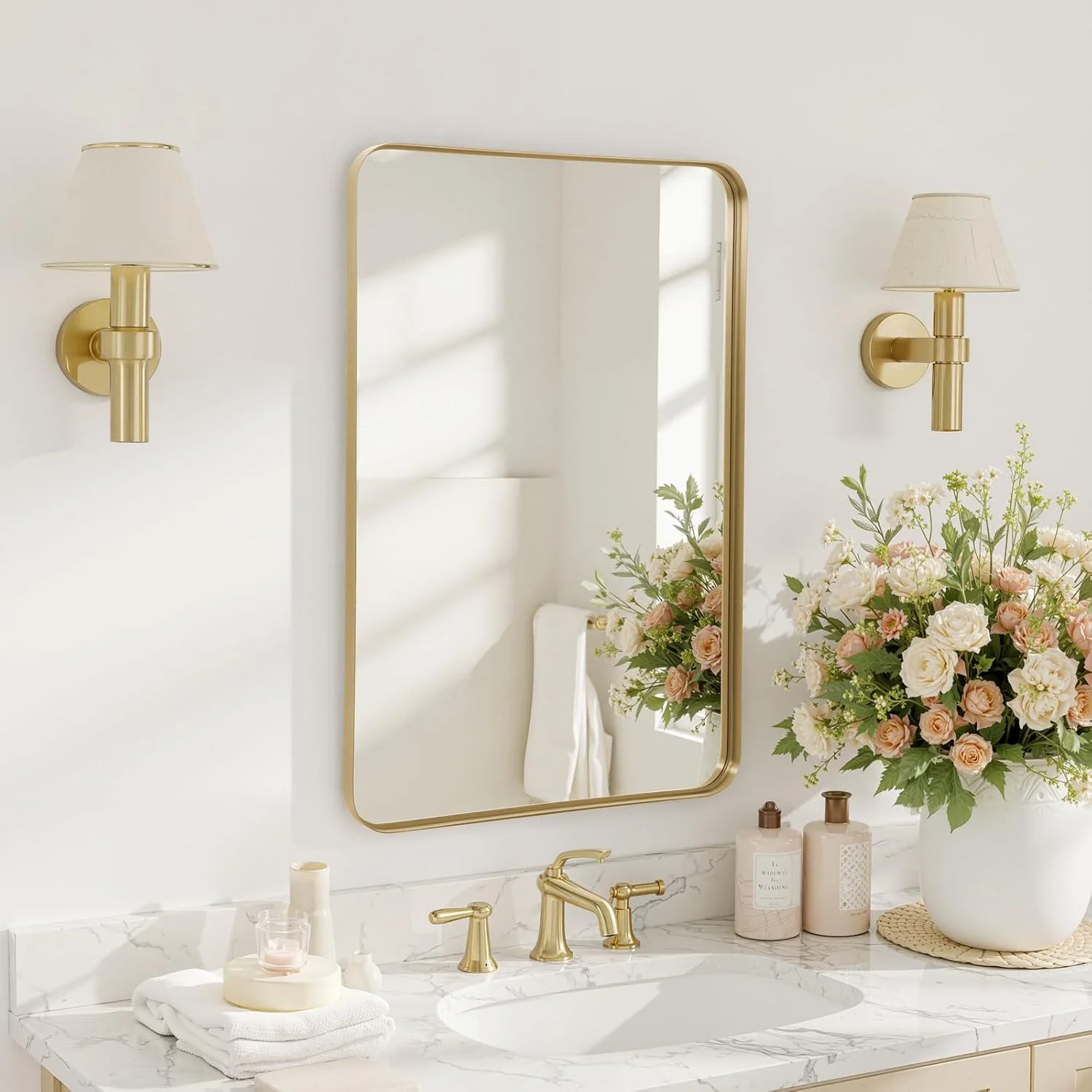 آینه دیواری رفلیکس 60x90 سانتی متر، آینه طلایی دیواری برای حمام، دکوراسیون اتاق نشیمن، اتاق خواب، ورودی آینه دیواری رفلیکس 60x90 سانتی متر، آینه طلایی دیواری برای حمام، دکوراسیون اتاق نشیمن، اتاق خواب، ورودی