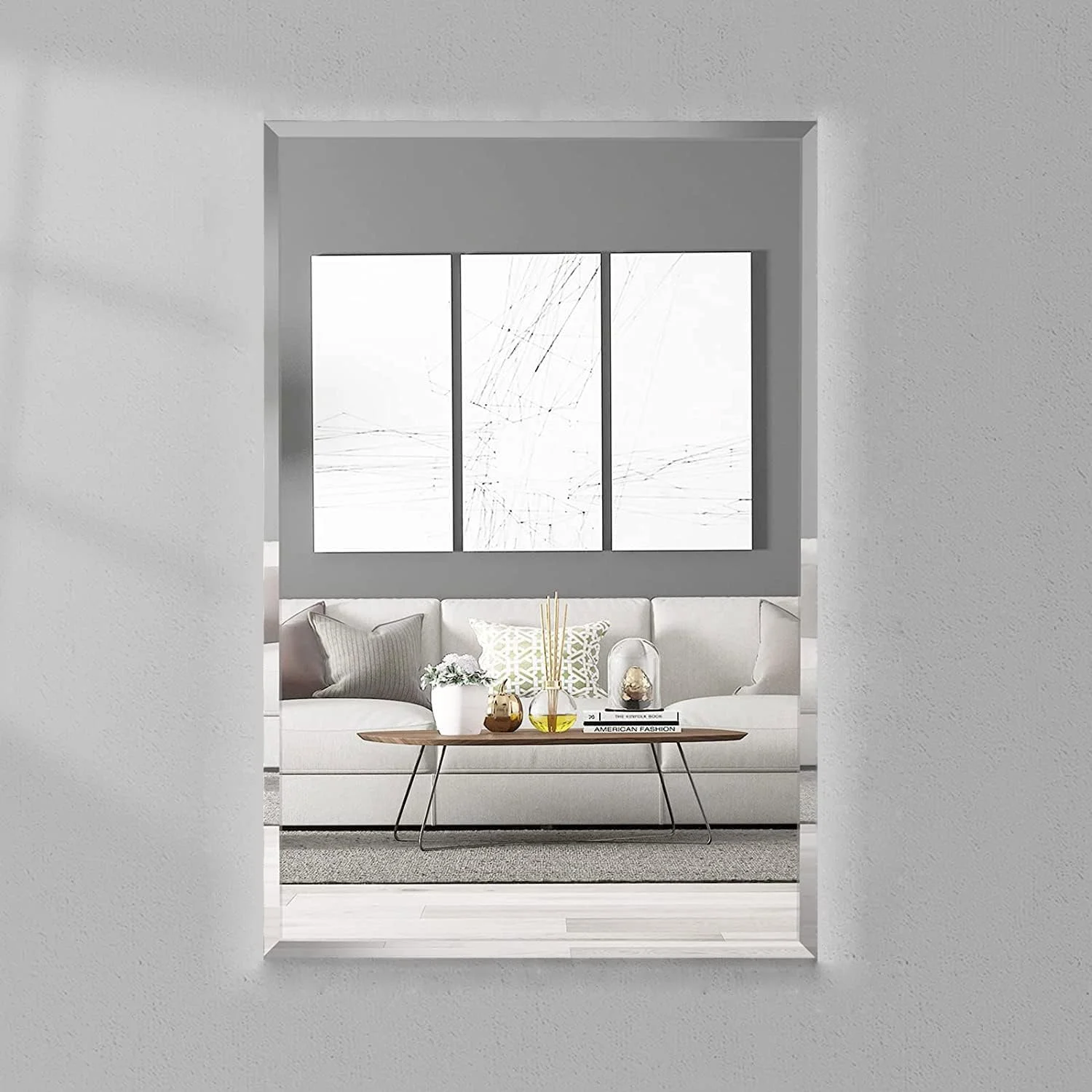 آینه شیشه ای دیواری، آینه مستطیلی چسبی حمام، 80 * 100 سانتی متر آینه مستطیلی آرایشی برای اتاق نشیمن، اتاق خواب، آینه روشویی مدرن بدون قاب برای دکوراسیون کاشی دیوار آویز آینه شیشه ای دیواری، آینه مستطیلی چسبی حمام، 80 * 100 سانتی متر آینه مستطیلی آرایشی برای اتاق نشیمن، اتاق خواب، آینه روشویی مدرن بدون قاب برای دکوراسیون کاشی دیوار آویز