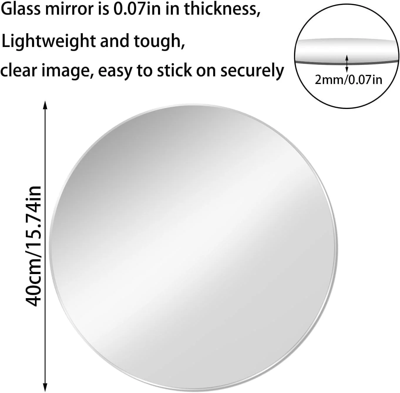 آینه دیواری گرد 40 سانتی متری QEEYON، آینه شیشه ای دایره ای خود چسب، آینه دیواری بزرگ HD، آینه آرایش، آینه دیواری بدون قاب برای حمام، اتاق خواب، اتاق نشیمن، درب و غیره آینه دیواری گرد 40 سانتی متری QEEYON، آینه شیشه ای دایره ای خود چسب، آینه دیواری بزرگ HD، آینه آرایش، آینه دیواری بدون قاب برای حمام، اتاق خواب، اتاق نشیمن، درب و غیره