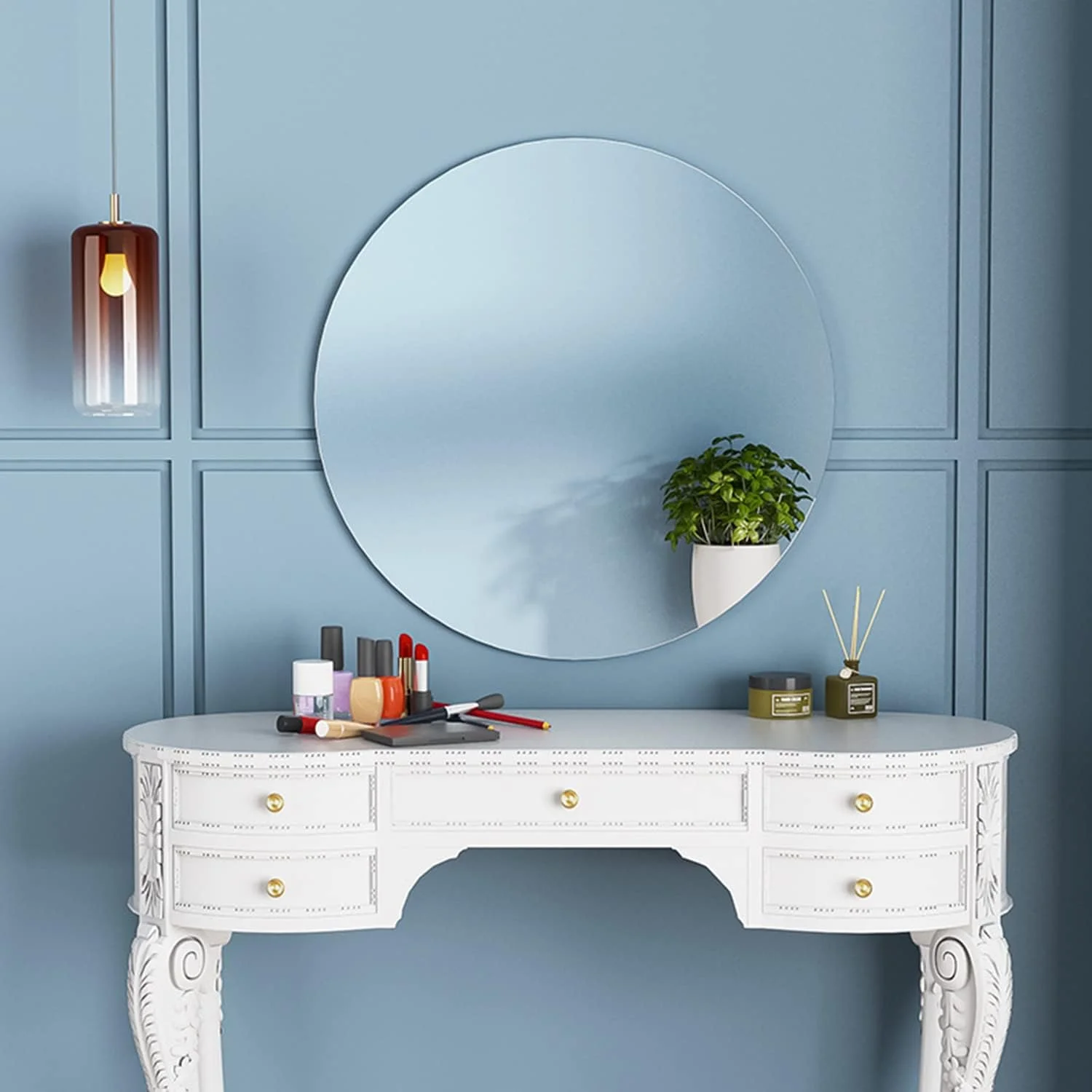 آینه دیواری گرد 40 سانتی متری QEEYON، آینه شیشه ای دایره ای خود چسب، آینه دیواری بزرگ HD، آینه آرایش، آینه دیواری بدون قاب برای حمام، اتاق خواب، اتاق نشیمن، درب و غیره آینه دیواری گرد 40 سانتی متری QEEYON، آینه شیشه ای دایره ای خود چسب، آینه دیواری بزرگ HD، آینه آرایش، آینه دیواری بدون قاب برای حمام، اتاق خواب، اتاق نشیمن، درب و غیره