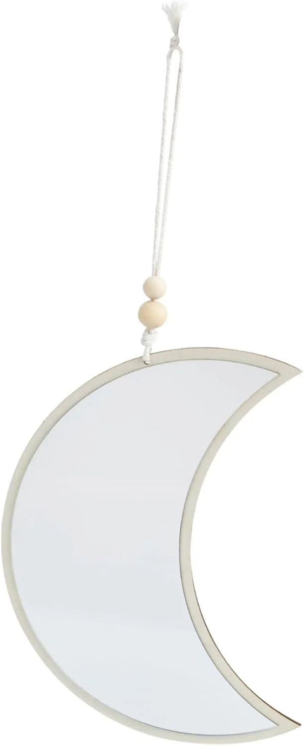 آویز آینه ای دکور اتاق کودک، تزئینات ماه، آینه های ماه، آینه دیواری تزئینی آویز، آینه دیواری شیک، آینه های تزئینی، آویزهای آویزان، دکور آینه آویز کوچک