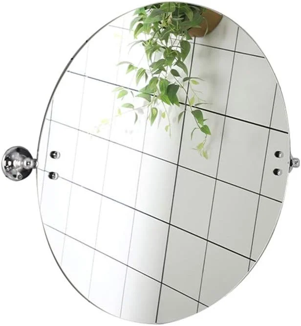 آینه بدون قاب NVJKPOY، آینه دیواری حمام، آینه آرایشی با کیفیت بالا، آینه تزئینی مدرن منزل، طرح های متنوع (60 * 60 سانتی متر)