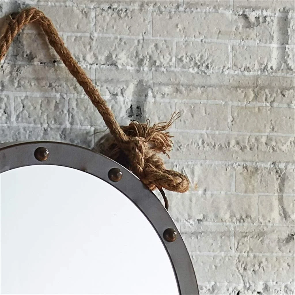 آینه دیواری گرد NVJKPOY، آینه تزئینی طناب کنفی با سبک صنعتی، مناسب برای هتل، رستوران، حمام، بار، اتاق خواب، در طرح های متنوع آینه دیواری گرد NVJKPOY، آینه تزئینی طناب کنفی با سبک صنعتی، مناسب برای هتل، رستوران، حمام، بار، اتاق خواب، در طرح های متنوع