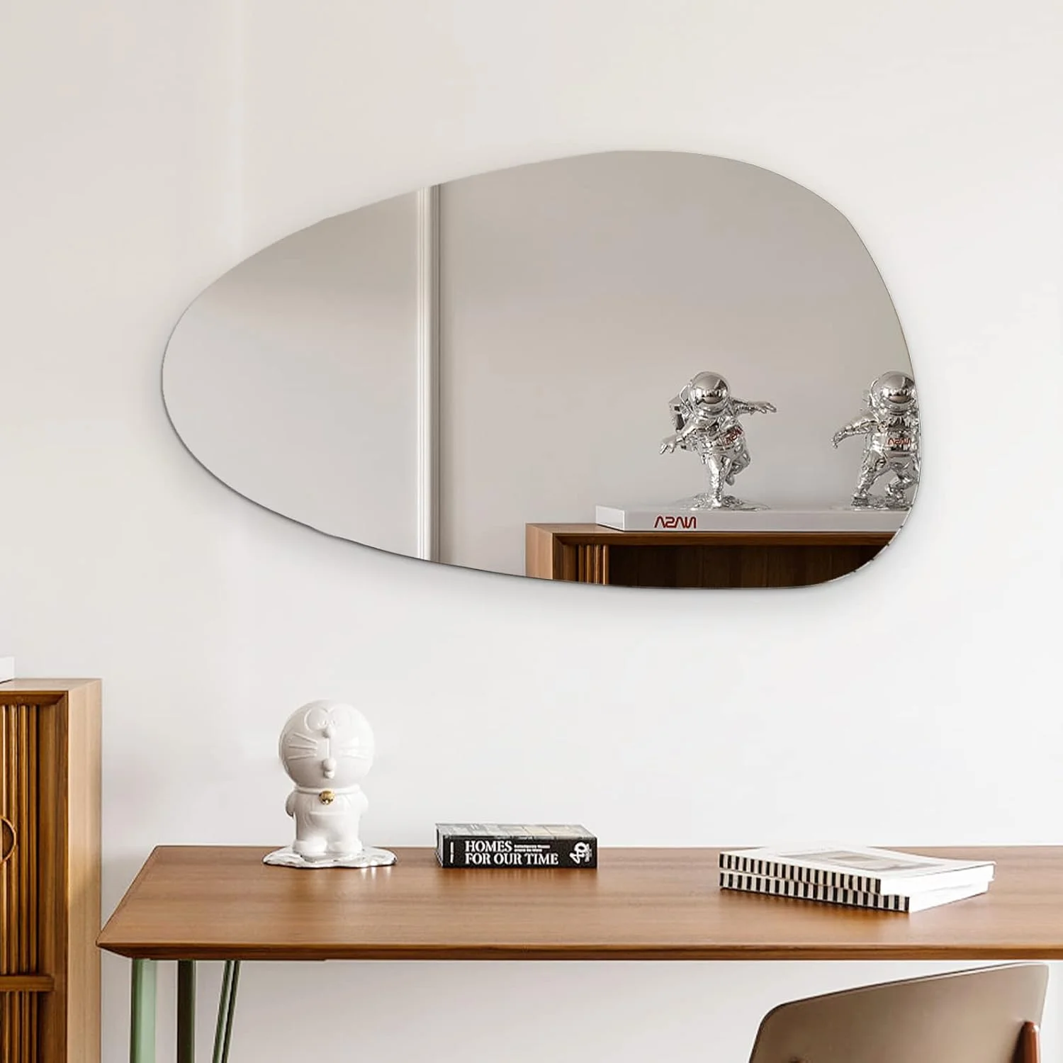 آینه نامتقارن بدون قاب Muzilife، آینه دیواری نامنظم با پنل پشتی MDF، 50 × 85 سانتی متر، آینه قدی بزرگ تزئینی برای آویزان کردن روی دیوار، اتاق نشیمن، حمام، ورودی آینه نامتقارن بدون قاب Muzilife، آینه دیواری نامنظم با پنل پشتی MDF، 50 × 85 سانتی متر، آینه قدی بزرگ تزئینی برای آویزان کردن روی دیوار، اتاق نشیمن، حمام، ورودی