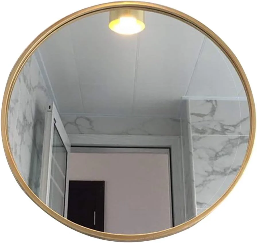 آینه دیواری گرد، آینه آرایش، آینه حمام، آینه تزئینی اتاق نشیمن، آینه دوش، آینه لباس، قاب آهنی (رنگ: طلایی، اندازه: قطر 40 سانتی متر (16 اینچ)) آینه دیواری گرد، آینه آرایش، آینه حمام، آینه تزئینی اتاق نشیمن، آینه دوش، آینه لباس، قاب آهنی (رنگ: طلایی، اندازه: قطر 40 سانتی متر (16 اینچ))
