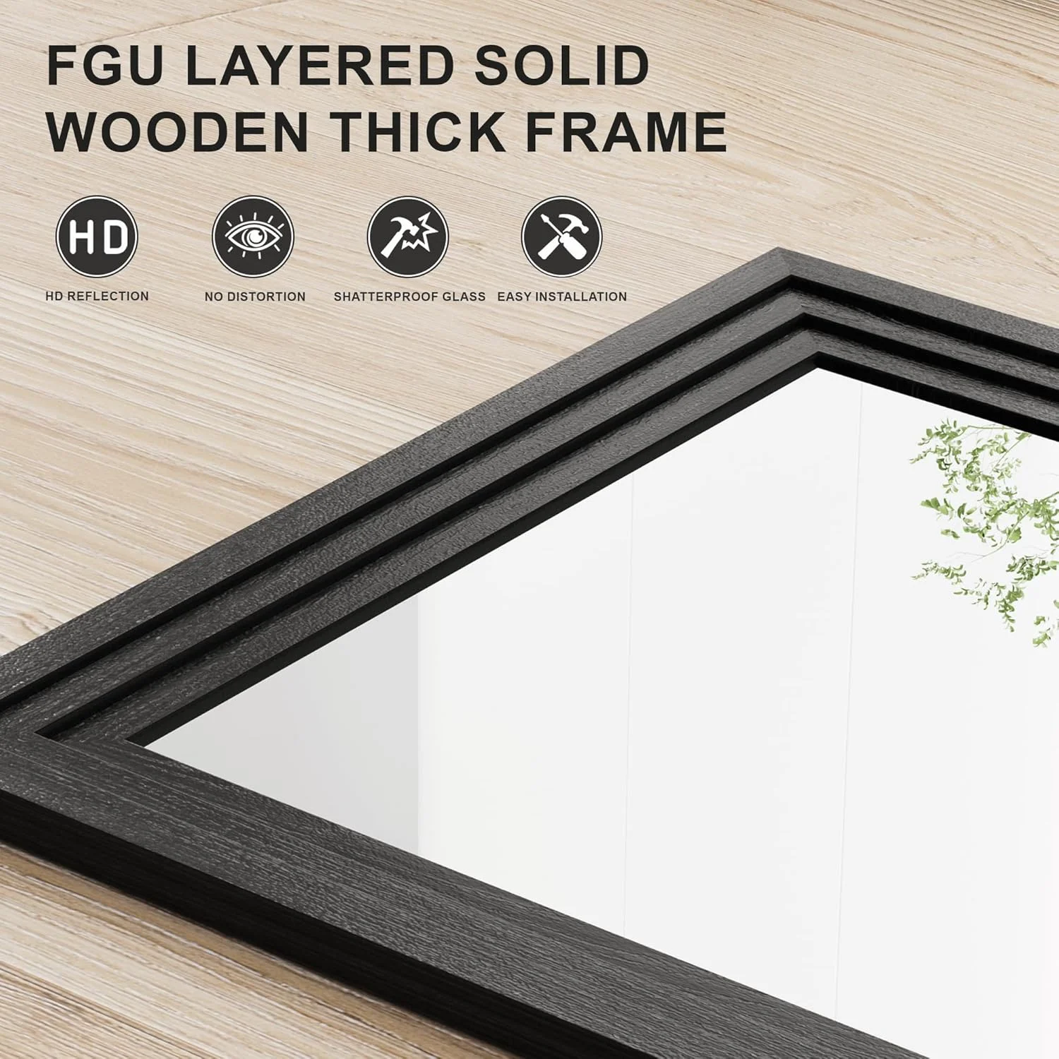 آینه دیواری با قاب چوبی، 24 * 36 مشکی مات، قاب چوبی ضخیم و یکپارچه، آینه تزئینی وینتیج برای حمام، خانه روستایی، راهرو، ورودی، اتاق خواب، اتاق نشیمن، دکوراسیون به سبک بوهمی آینه دیواری با قاب چوبی، 24 * 36 مشکی مات، قاب چوبی ضخیم و یکپارچه، آینه تزئینی وینتیج برای حمام، خانه روستایی، راهرو، ورودی، اتاق خواب، اتاق نشیمن، دکوراسیون به سبک بوهمی