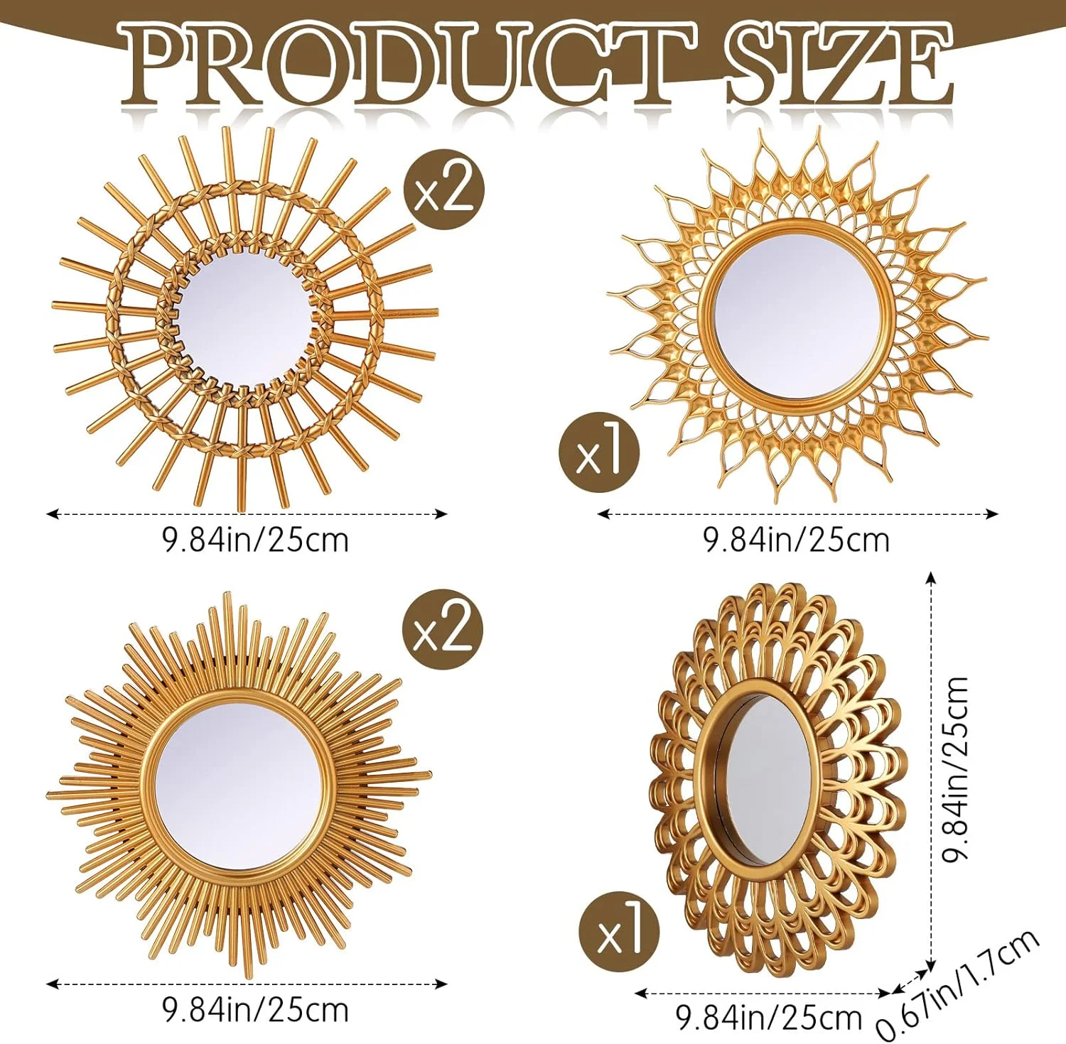 آینه دیواری 6 عددی Namalu برای دکوراسیون دیوار، آینه های خورشیدی دایره ای کوچک Espejos هنر دیواری تزئینی آینه دایره ای آویز برای دکوراسیون منزل دیوار اتاق خواب حمام اتاق نشیمن (طلایی، کلاسیک) آینه دیواری 6 عددی Namalu برای دکوراسیون دیوار، آینه های خورشیدی دایره ای کوچک Espejos هنر دیواری تزئینی آینه دایره ای آویز برای دکوراسیون منزل دیوار اتاق خواب حمام اتاق نشیمن (طلایی، کلاسیک)