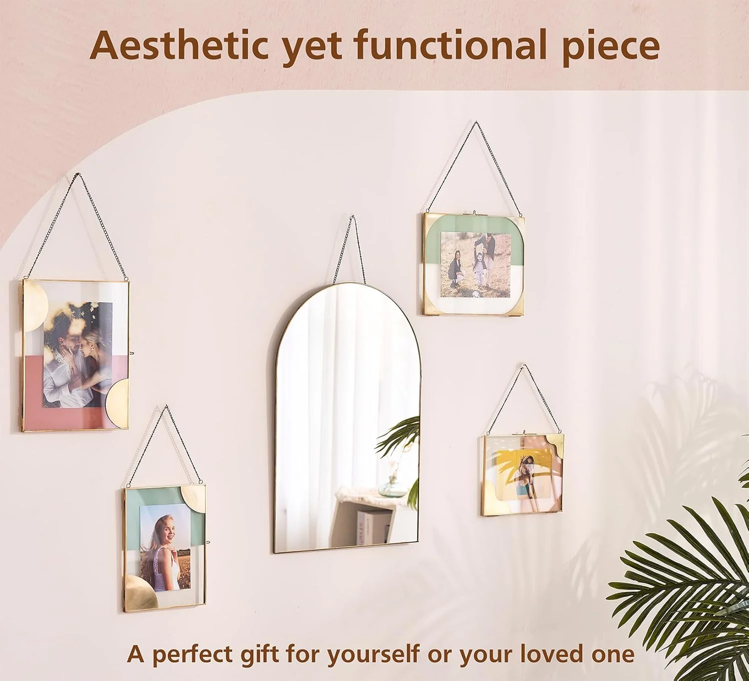 آینه دیواری آویز FONDAZZA، حاشیه برنجی طلایی، دکور هنری دیواری برای اتاق نشیمن، حمام، اتاق خواب، ورودی، راهرو، روشویی و دفتر کار. (32Lx48H سانتی متر) آینه دیواری آویز FONDAZZA، حاشیه برنجی طلایی، دکور هنری دیواری برای اتاق نشیمن، حمام، اتاق خواب، ورودی، راهرو، روشویی و دفتر کار. (32Lx48H سانتی متر)