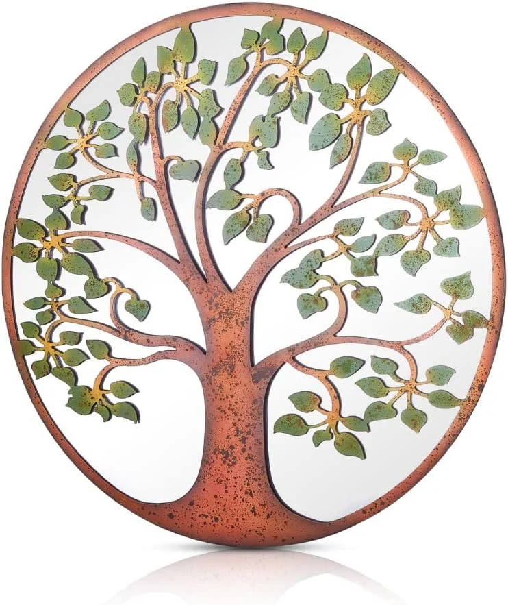 آینه دیواری گرد با قاب فلزی تزئینی طرح درخت زندگی کرکبی میرور اوتلت، 60 در 60 سانتی متر، آینه شیشه ای با پشتی مشکی مقاوم در برابر آب و هوا آینه دیواری گرد با قاب فلزی تزئینی طرح درخت زندگی کرکبی میرور اوتلت، 60 در 60 سانتی متر، آینه شیشه ای با پشتی مشکی مقاوم در برابر آب و هوا