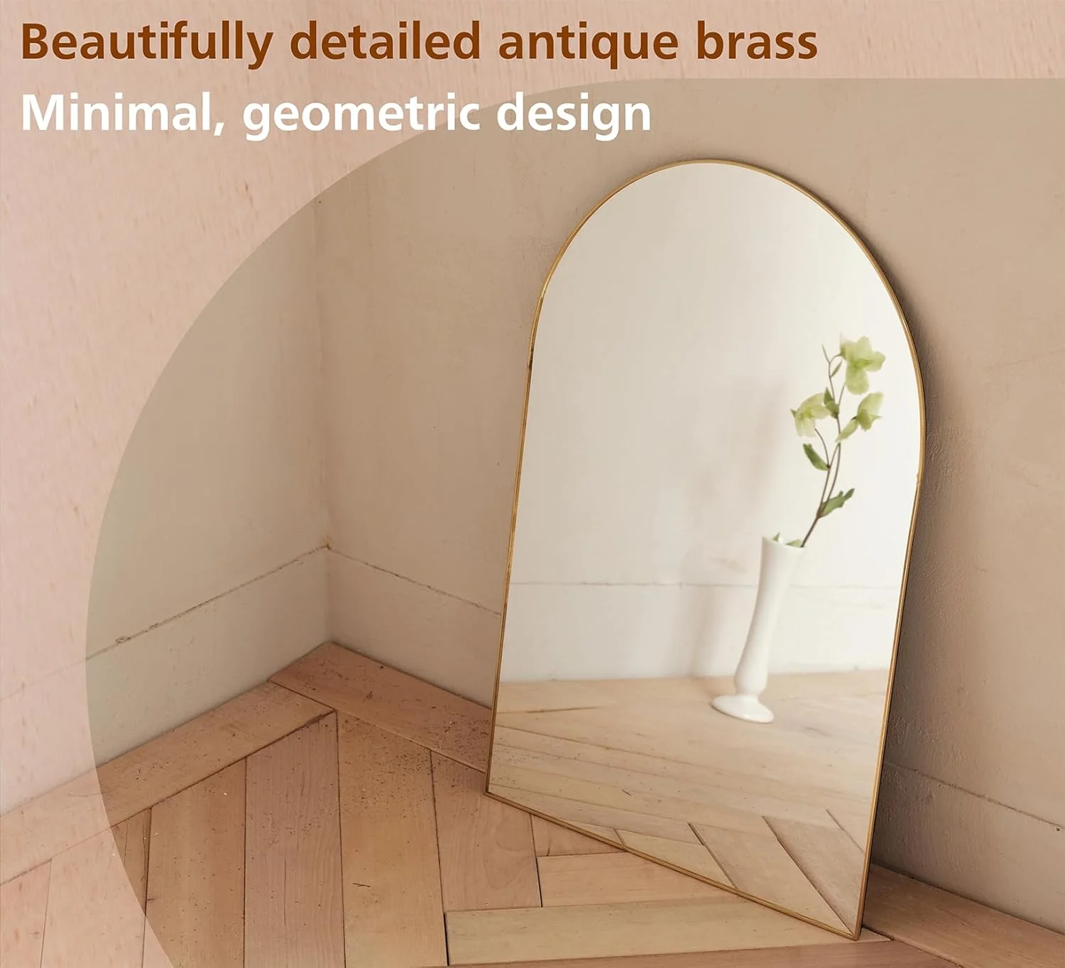 آینه دیواری آویز FONDAZZA، حاشیه برنجی طلایی، دکور هنری دیواری برای اتاق نشیمن، حمام، اتاق خواب، ورودی، راهرو، روشویی و دفتر کار. (32Lx48H سانتی متر) آینه دیواری آویز FONDAZZA، حاشیه برنجی طلایی، دکور هنری دیواری برای اتاق نشیمن، حمام، اتاق خواب، ورودی، راهرو، روشویی و دفتر کار. (32Lx48H سانتی متر)