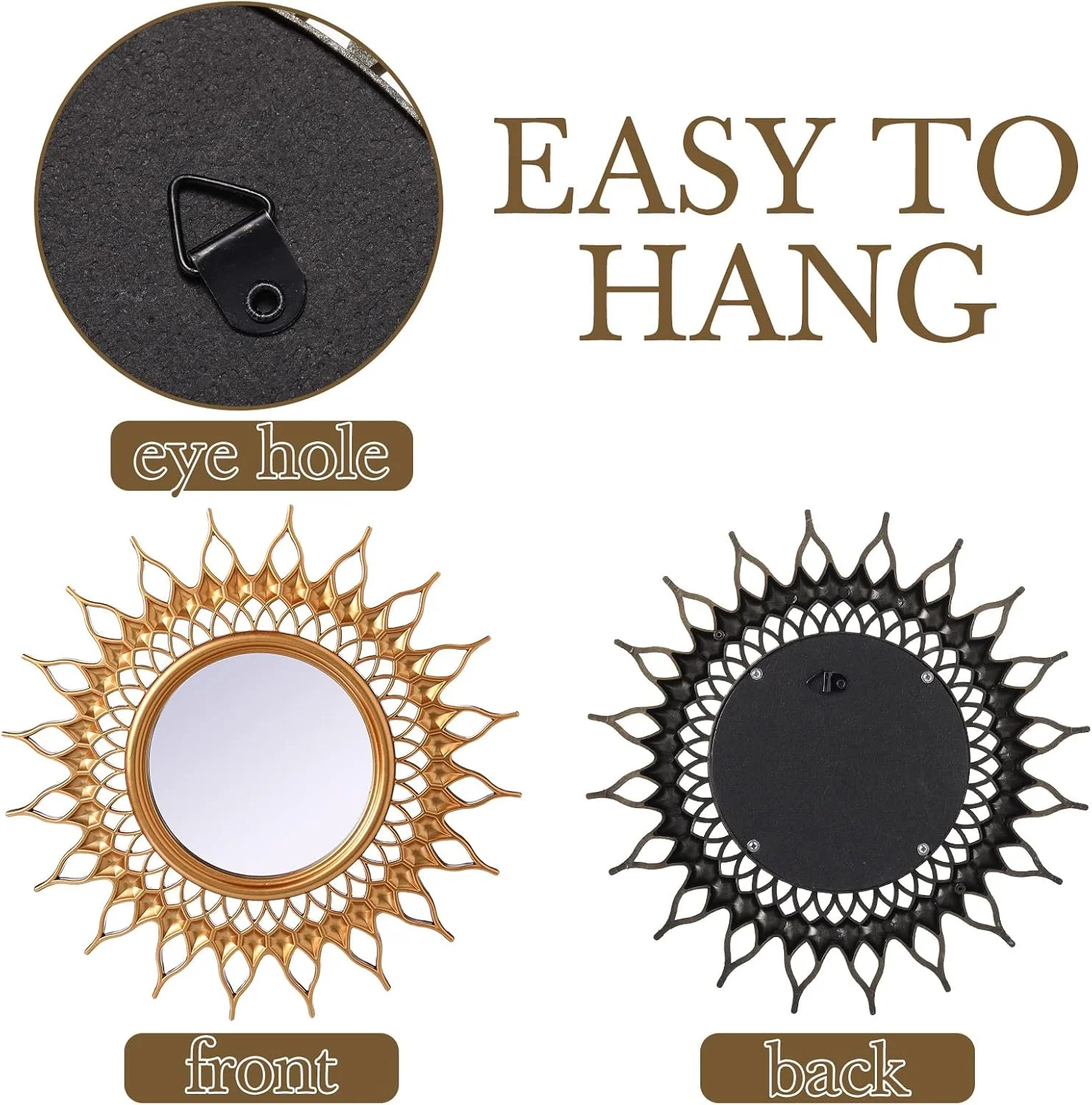 آینه دیواری 6 عددی Namalu برای دکوراسیون دیوار، آینه های خورشیدی دایره ای کوچک Espejos هنر دیواری تزئینی آینه دایره ای آویز برای دکوراسیون منزل دیوار اتاق خواب حمام اتاق نشیمن (طلایی، کلاسیک) آینه دیواری 6 عددی Namalu برای دکوراسیون دیوار، آینه های خورشیدی دایره ای کوچک Espejos هنر دیواری تزئینی آینه دایره ای آویز برای دکوراسیون منزل دیوار اتاق خواب حمام اتاق نشیمن (طلایی، کلاسیک)