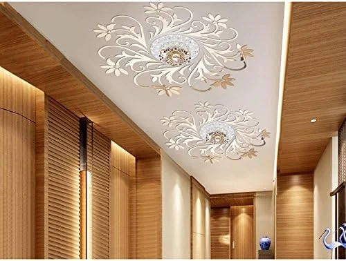 برچسب آینه اروپایی MEYA برای تزئین سقف، برچسب دیواری آینه سقفی DIY، نورپردازی بالای سقف لوستر در اطراف برچسب قاب آینه تزئینی
