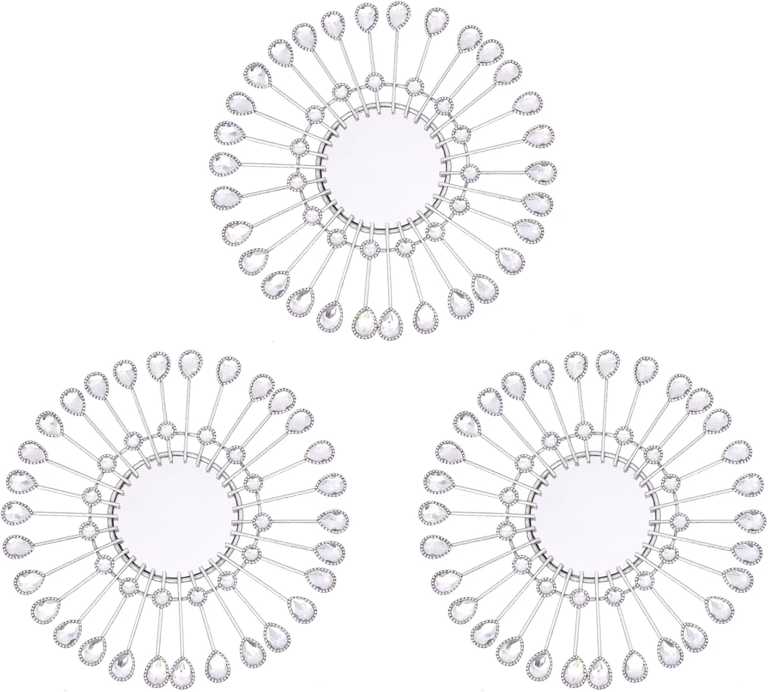 آینه های نقره ای Manortang برای دیوار، آینه خورشیدی آویز، آینه های تزئینی هنر دیواری، آینه های گرد نگین دار برای اتاق خواب، اتاق نشیمن، حمام، آشپزخانه، راهرو، هدیه های خانه نویی آینه های نقره ای Manortang برای دیوار، آینه خورشیدی آویز، آینه های تزئینی هنر دیواری، آینه های گرد نگین دار برای اتاق خواب، اتاق نشیمن، حمام، آشپزخانه، راهرو، هدیه های خانه نویی