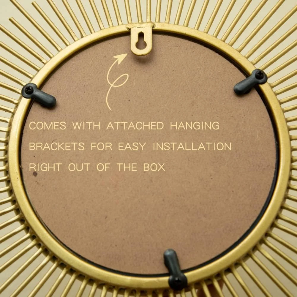 آینه خورشیدی MAIKAILUN، آینه بوهو 60 سانتی متری، آینه های تزئینی خورشید طلایی برای دکور دیوار، مناسب اتاق نشیمن کوچک به سبک مدرن اواسط قرن آینه خورشیدی MAIKAILUN، آینه بوهو 60 سانتی متری، آینه های تزئینی خورشید طلایی برای دکور دیوار، مناسب اتاق نشیمن کوچک به سبک مدرن اواسط قرن