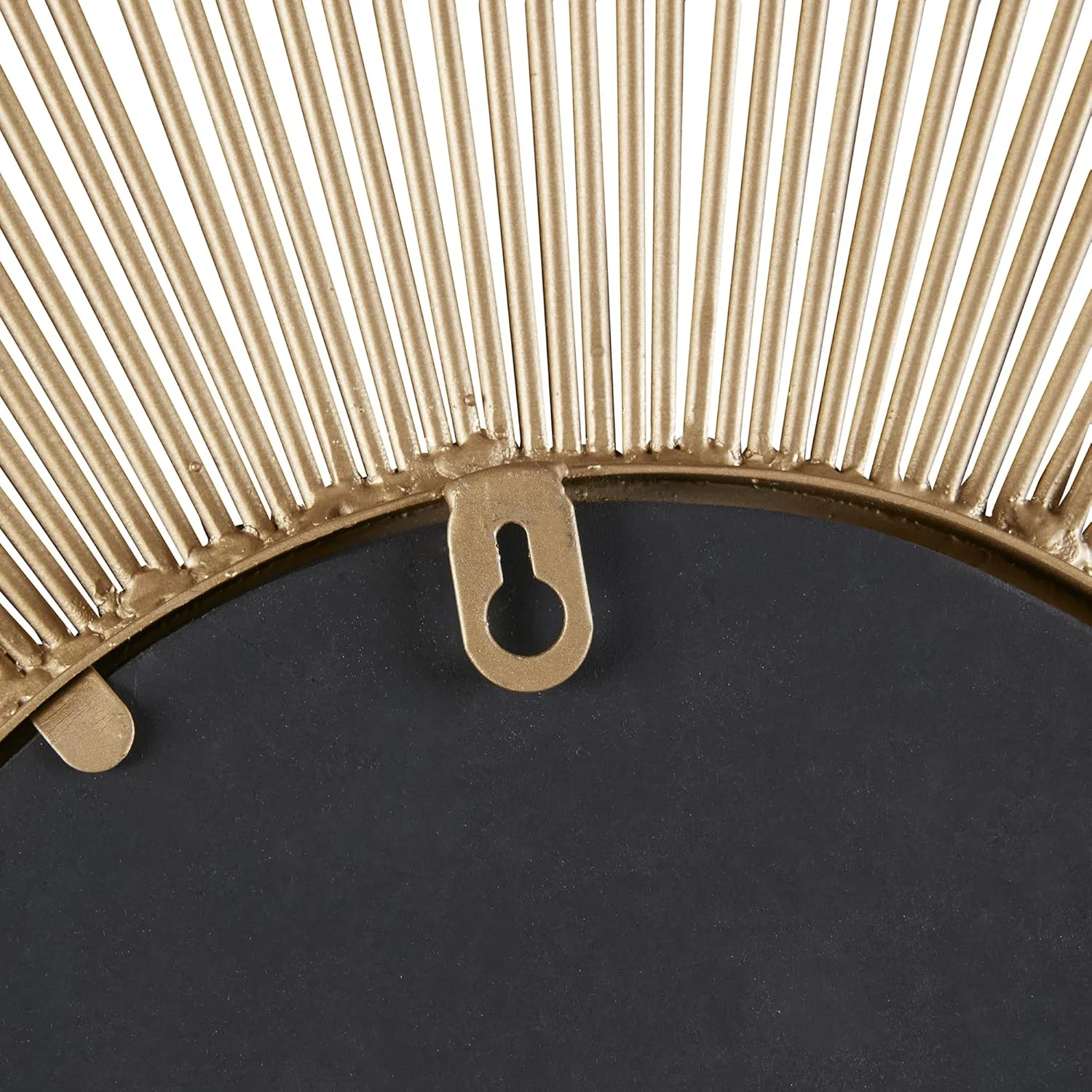 آینه خورشیدی فلزی Fiore Madison Park برای اتاق نشیمن - دکوراسیون منزل، آماده آویزان کردن برای اتاق خواب، قطر 14.5 اینچ، طلایی