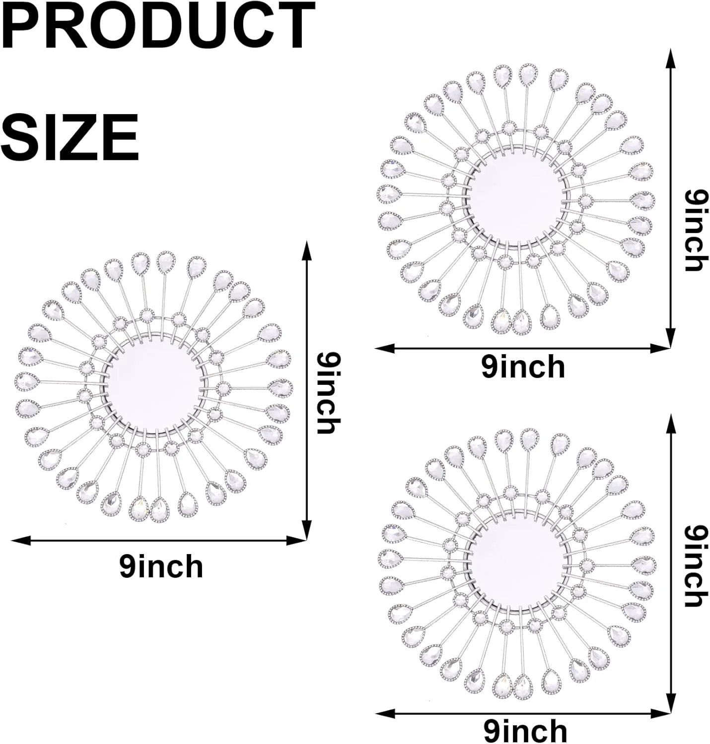 آینه های نقره ای Manortang برای دیوار، آینه خورشیدی آویز، آینه های تزئینی هنر دیواری، آینه های گرد نگین دار برای اتاق خواب، اتاق نشیمن، حمام، آشپزخانه، راهرو، هدیه های خانه نویی آینه های نقره ای Manortang برای دیوار، آینه خورشیدی آویز، آینه های تزئینی هنر دیواری، آینه های گرد نگین دار برای اتاق خواب، اتاق نشیمن، حمام، آشپزخانه، راهرو، هدیه های خانه نویی