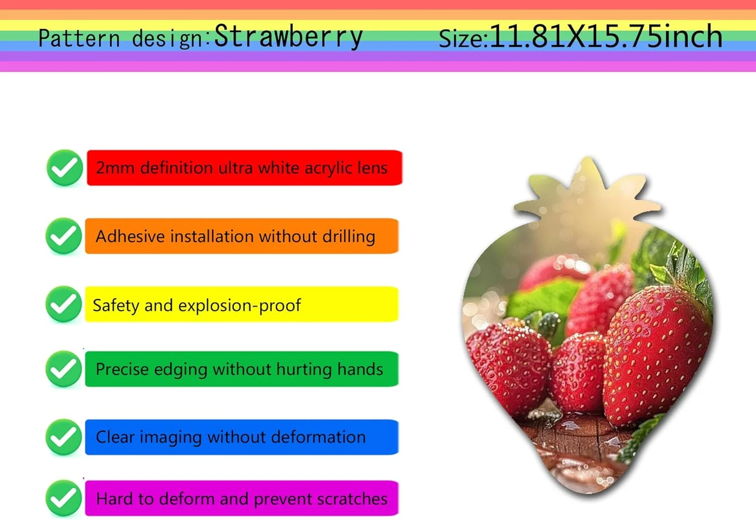 آینه تزئینی توت فرنگی اکرلیک MACGIKMIRO، نشکن، بدون قاب و ضد خرد شدن، مناسب برای دکوراسیون اتاق منزل، هدیه برای کودکان، زنان و مردان آینه تزئینی توت فرنگی اکرلیک MACGIKMIRO، نشکن، بدون قاب و ضد خرد شدن، مناسب برای دکوراسیون اتاق منزل، هدیه برای کودکان، زنان و مردان