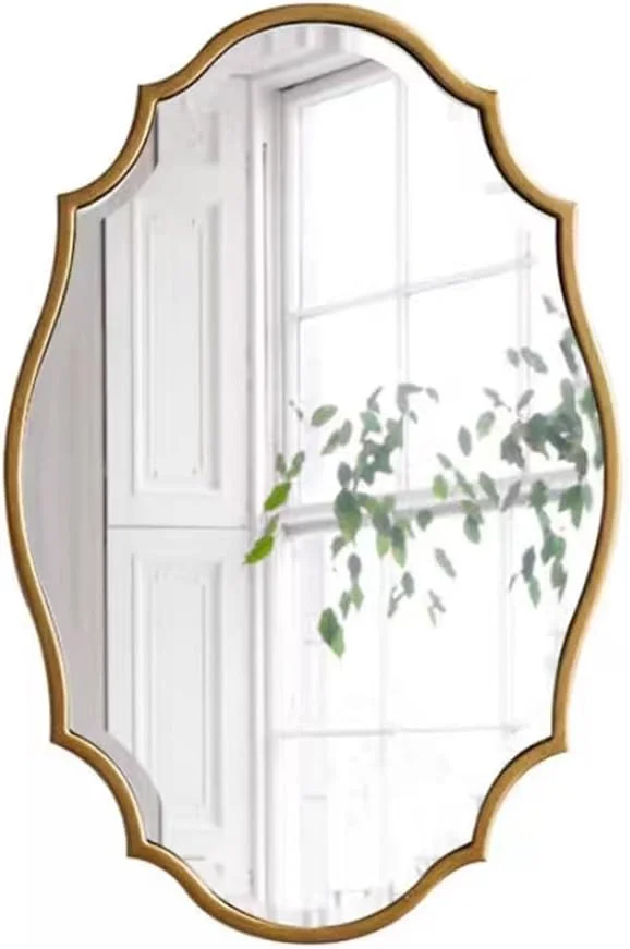 آینه دالبری KXWOQ3ED برای حمام، آینه دیواری طلایی بزرگ و قدیمی 90×60 سانتی متر، آینه تزئینی نامنظم برای ورودی، اتاق خواب، اتاق نشیمن آینه دالبری KXWOQ3ED برای حمام، آینه دیواری طلایی بزرگ و قدیمی 90×60 سانتی متر، آینه تزئینی نامنظم برای ورودی، اتاق خواب، اتاق نشیمن