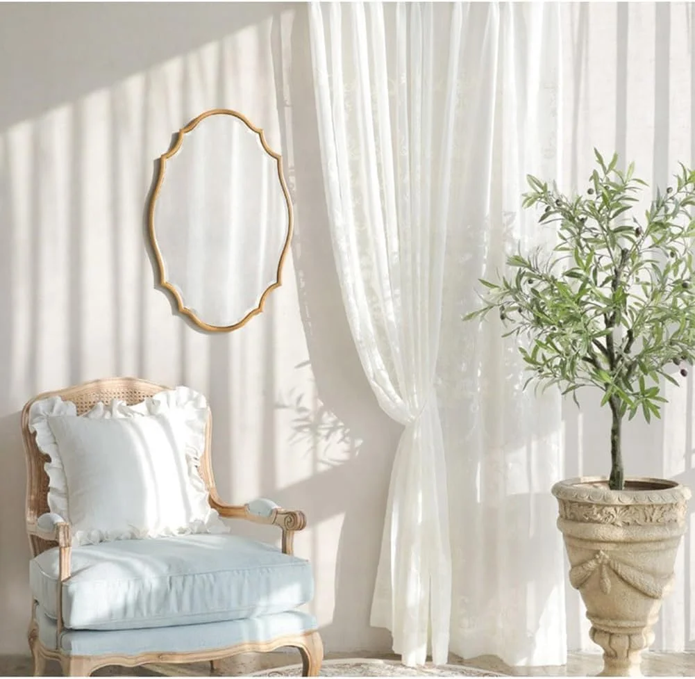 آینه دالبری KXWOQ3ED برای حمام، آینه دیواری طلایی بزرگ و قدیمی 90×60 سانتی متر، آینه تزئینی نامنظم برای ورودی، اتاق خواب، اتاق نشیمن آینه دالبری KXWOQ3ED برای حمام، آینه دیواری طلایی بزرگ و قدیمی 90×60 سانتی متر، آینه تزئینی نامنظم برای ورودی، اتاق خواب، اتاق نشیمن