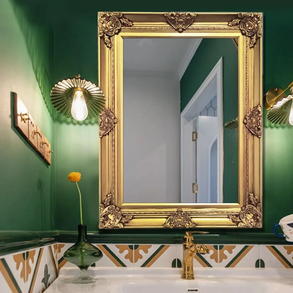 آینه دیواری طرح قدیمی KXWOQ3ED، آینه آویز تزئینی مستطیلی، قاب باروک شیک و کهنه، آینه عتیقه فرانسوی برای راهرو، حمام، اتاق نشیمن، اتاق خواب (70x90 سانتی متر) آینه دیواری طرح قدیمی KXWOQ3ED، آینه آویز تزئینی مستطیلی، قاب باروک شیک و کهنه، آینه عتیقه فرانسوی برای راهرو، حمام، اتاق نشیمن، اتاق خواب (70x90 سانتی متر)