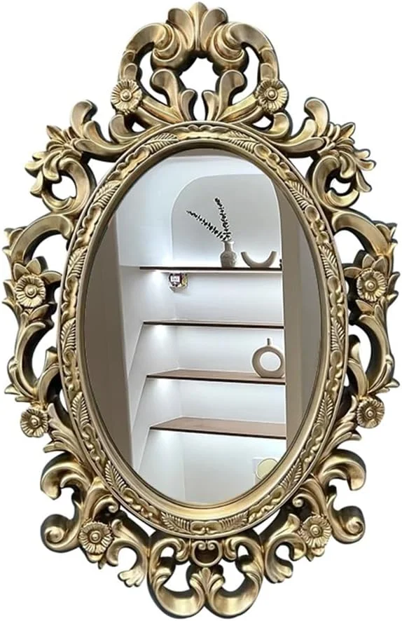 آینه دیواری نقره ای طرح قدیمی KXWOQ3ED، آینه تزئینی باروک پر نقش و نگار، آینه بیضی عتیقه آویز 100x64 سانتی متر برای اتاق نشیمن راهرو شومینه حمام ورودی آینه دیواری نقره ای طرح قدیمی KXWOQ3ED، آینه تزئینی باروک پر نقش و نگار، آینه بیضی عتیقه آویز 100x64 سانتی متر برای اتاق نشیمن راهرو شومینه حمام ورودی