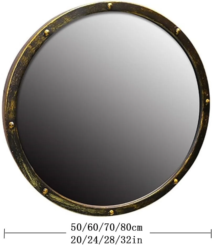 آینه تزئینی گرد KXWOQ3ED، آینه دیواری روستیک وینتیج با قاب فلزی، دکور دیوار به سبک صنعتی برای حمام، اتاق خواب، اتاق نشیمن، ورودی (70 سانتی متر) آینه تزئینی گرد KXWOQ3ED، آینه دیواری روستیک وینتیج با قاب فلزی، دکور دیوار به سبک صنعتی برای حمام، اتاق خواب، اتاق نشیمن، ورودی (70 سانتی متر)