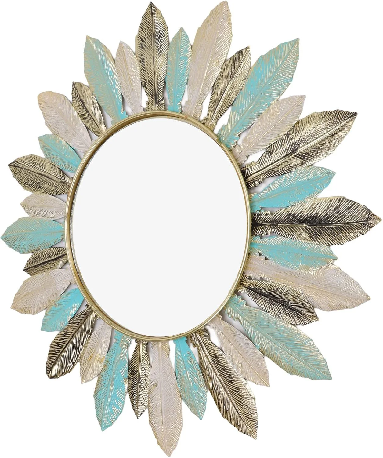 آینه تزئینی Haofy، دکور دیواری فلزی مدرن و منحصر به فرد، آویز دیواری طرح گل، مناسب برای اتاق نشیمن، اتاق خواب، دفتر کار