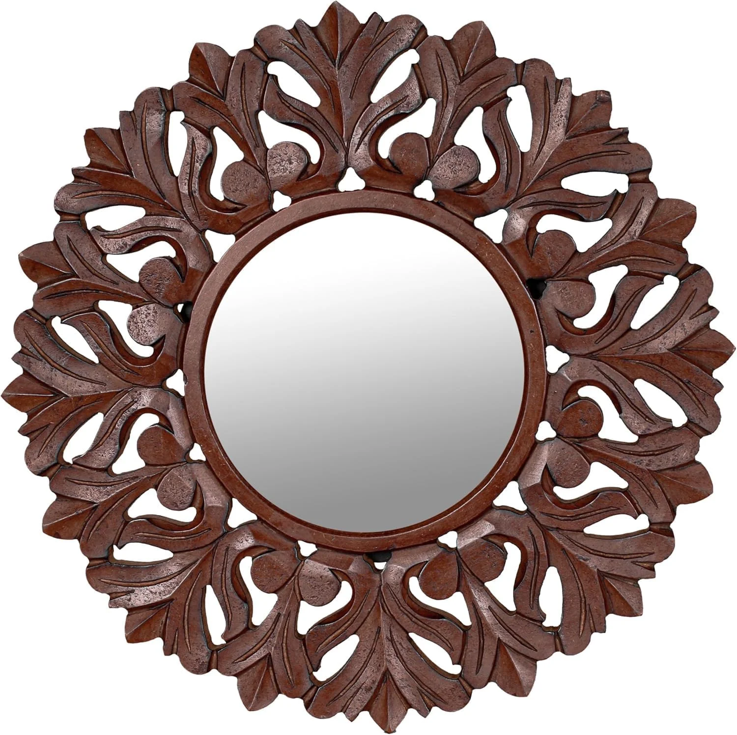 آینه دیواری تزئینی، آینه دیواری چوبی حکاکی شده 61 سانتی متری گرد، آینه دیواری آویز با قاب چوبی و براکت آویز متصل، دکوراسیون خانه روستایی برای اتاق نشیمن، حمام با رنگ سوخته طبیعی آینه دیواری تزئینی، آینه دیواری چوبی حکاکی شده 61 سانتی متری گرد، آینه دیواری آویز با قاب چوبی و براکت آویز متصل، دکوراسیون خانه روستایی برای اتاق نشیمن، حمام با رنگ سوخته طبیعی