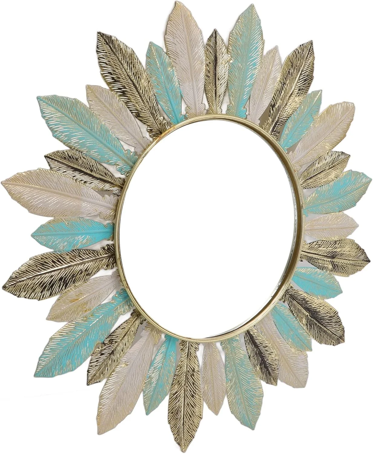 آینه تزئینی Haofy، دکور دیواری فلزی مدرن و منحصر به فرد، آویز دیواری طرح گل، مناسب برای اتاق نشیمن، اتاق خواب، دفتر کار