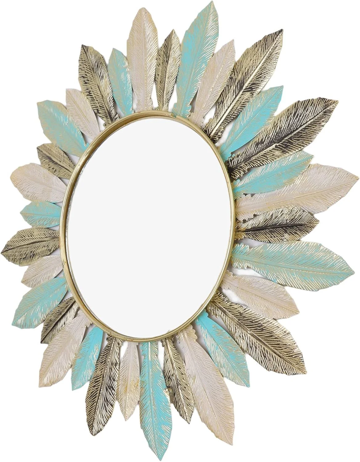 آینه تزئینی Haofy، دکور دیواری فلزی مدرن و منحصر به فرد، آویز دیواری طرح گل، مناسب برای اتاق نشیمن، اتاق خواب، دفتر کار