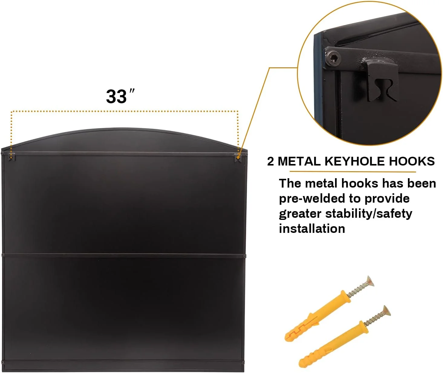 آینه قدی پنجره ای کمانی GIFTTROVE، قاب فلزی مشکی مات، آینه تزئینی شبکه ای برای اتاق نشیمن، اتاق خواب، ورودی