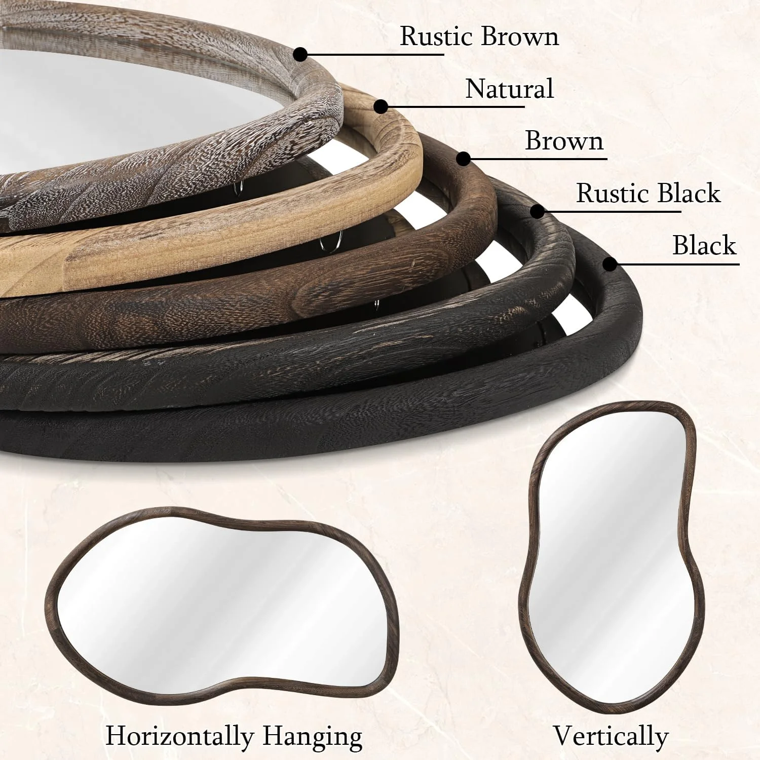 آینه دیواری نامتقارن FEUFOAM، آینه های روستیک طرح مزرعه، آینه چوبی قاب دار نامنظم برای دیوار، آینه دیواری قهوه ای، آینه های آویز تزئینی برای دیوار اتاق نشیمن، اتاق خواب، ورودی آینه دیواری نامتقارن FEUFOAM، آینه های روستیک طرح مزرعه، آینه چوبی قاب دار نامنظم برای دیوار، آینه دیواری قهوه ای، آینه های آویز تزئینی برای دیوار اتاق نشیمن، اتاق خواب، ورودی