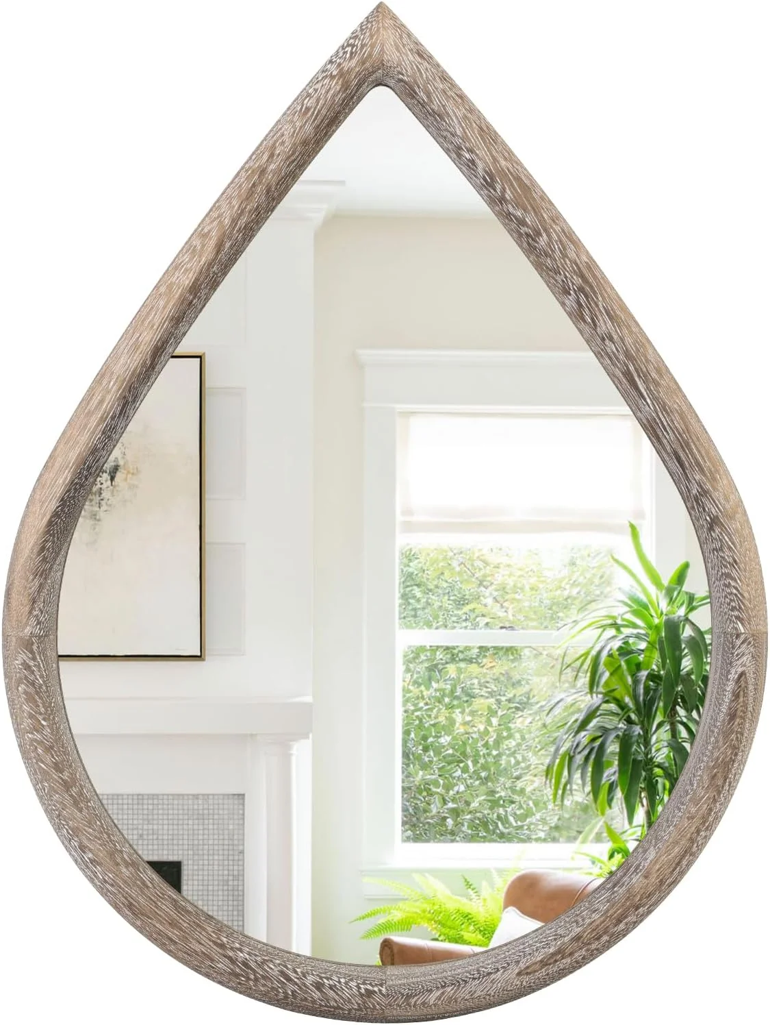 آینه های کوچک دیواری FEUFOAM، آینه چوبی حمام، آینه قطره اشکی آویز دیواری برای تزئین ورودی، راهرو، اتاق نشیمن، قهوه ای رترو آینه های کوچک دیواری FEUFOAM، آینه چوبی حمام، آینه قطره اشکی آویز دیواری برای تزئین ورودی، راهرو، اتاق نشیمن، قهوه ای رترو