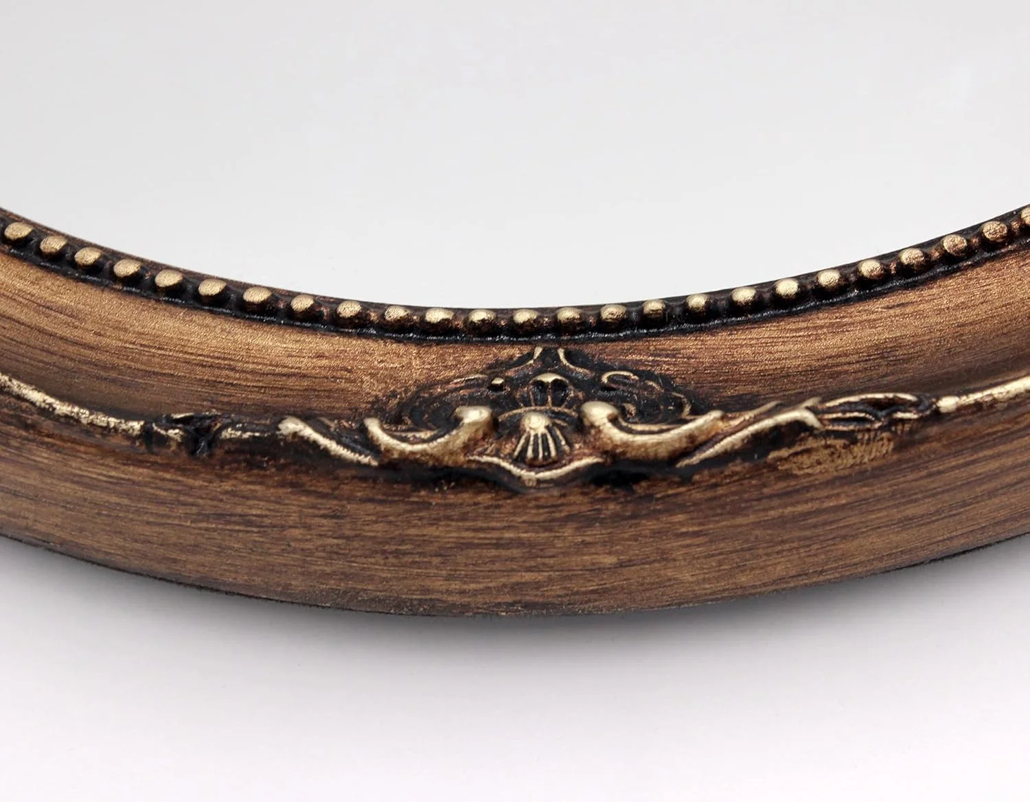 آینه دیواری تزئینی فانروم مدل وینتیج، قطر 31 سانتی متر، آینه آویز گرد با رنگ طلایی عتیقه