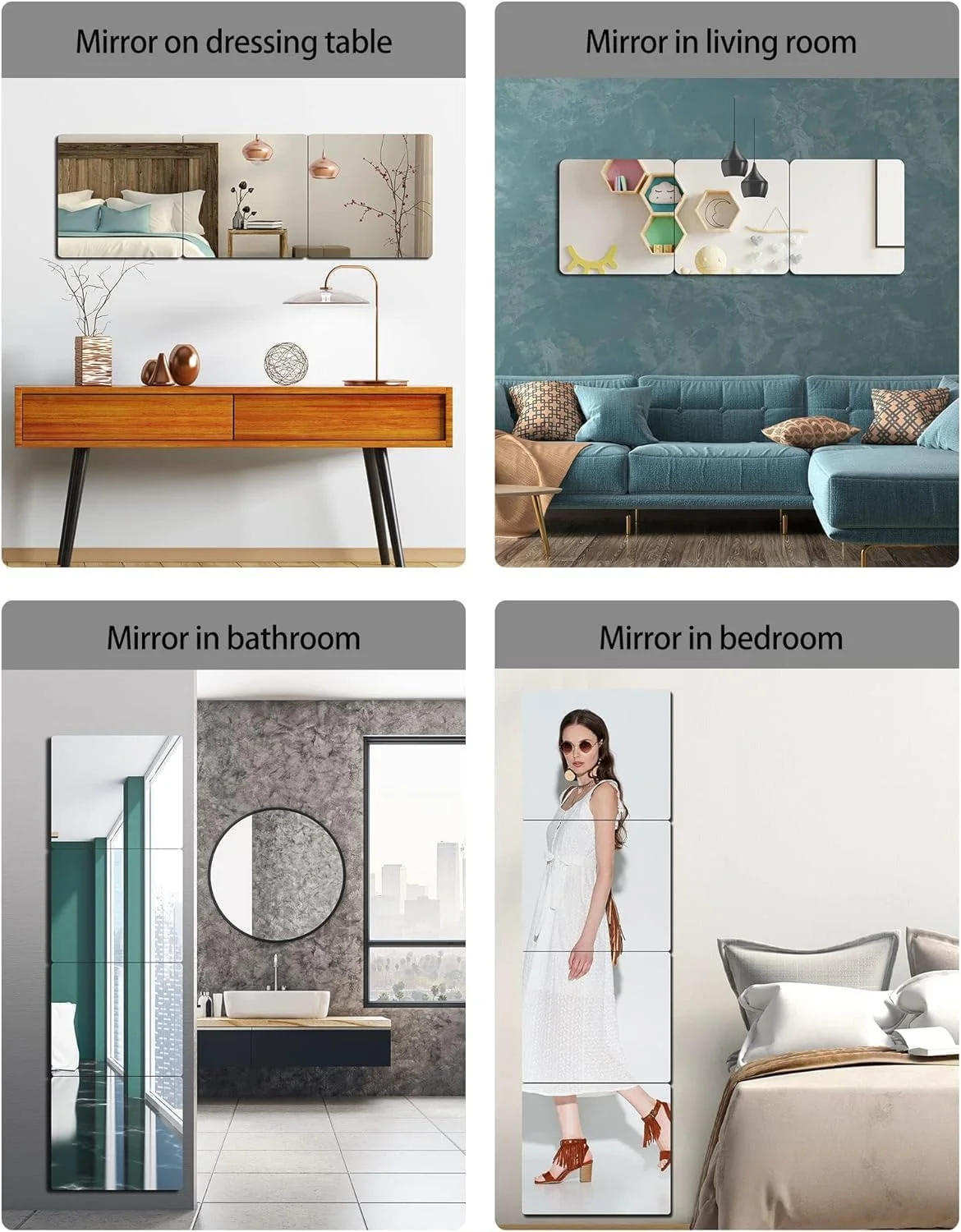 کاشی آینه دیواری تمام قد، آینه اکریلیک خود چسب، نصب روی دیوار، آینه ایمنی غیر شیشه ای مناسب برای اتاق بازی کودکان، سالن ورزشی، استیکرهای دیواری آینه بدون قاب نشکن، 30x30 سانتی متر - بسته 4 عددی کاشی آینه دیواری تمام قد، آینه اکریلیک خود چسب، نصب روی دیوار، آینه ایمنی غیر شیشه ای مناسب برای اتاق بازی کودکان، سالن ورزشی، استیکرهای دیواری آینه بدون قاب نشکن، 30x30 سانتی متر - بسته 4 عددی