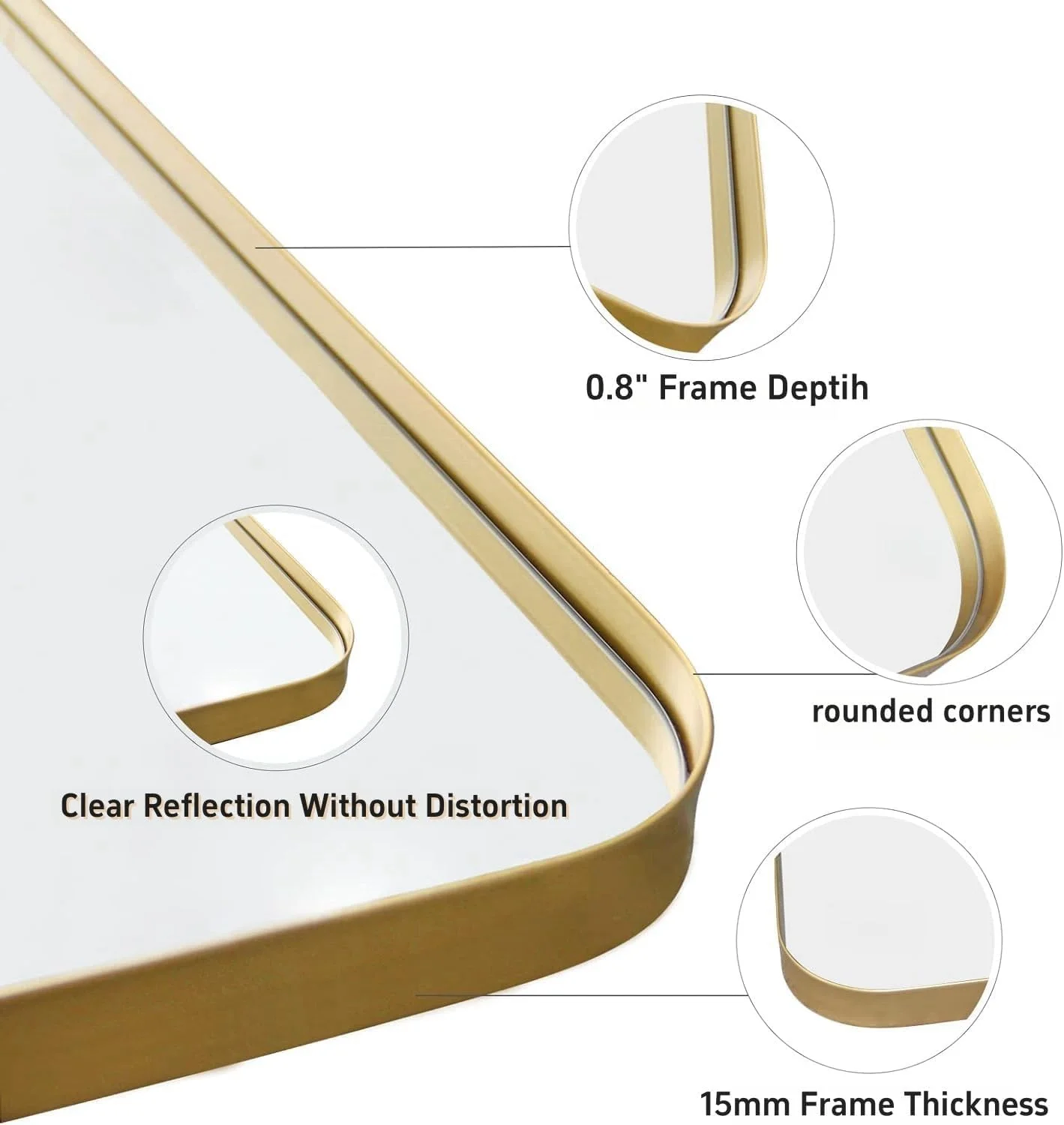 آینه مستطیلی حمام Fohome، 50x70 سانتی متر، آینه دیواری بزرگ با قاب فلزی، آینه روشویی برای حمام، اتاق نشیمن، آینه دکور دیوار، قابل نصب به صورت افقی یا عمودی (طلایی) آینه مستطیلی حمام Fohome، 50x70 سانتی متر، آینه دیواری بزرگ با قاب فلزی، آینه روشویی برای حمام، اتاق نشیمن، آینه دکور دیوار، قابل نصب به صورت افقی یا عمودی (طلایی)