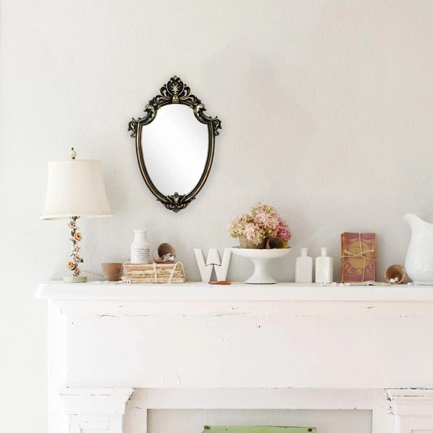 آینه دکوراتیو طرح سپر Eaoundm، سبک وینتج، ابعاد 42x29 سانتیمتر (طلایی آنتیک) آینه دکوراتیو طرح سپر Eaoundm، سبک وینتج، ابعاد 42x29 سانتیمتر (طلایی آنتیک)