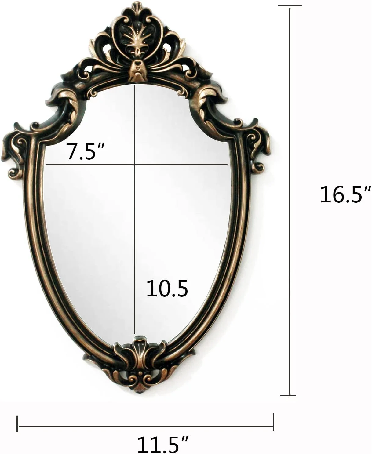 آینه دکوراتیو طرح سپر Eaoundm، سبک وینتج، ابعاد 42x29 سانتیمتر (طلایی آنتیک) آینه دکوراتیو طرح سپر Eaoundm، سبک وینتج، ابعاد 42x29 سانتیمتر (طلایی آنتیک)