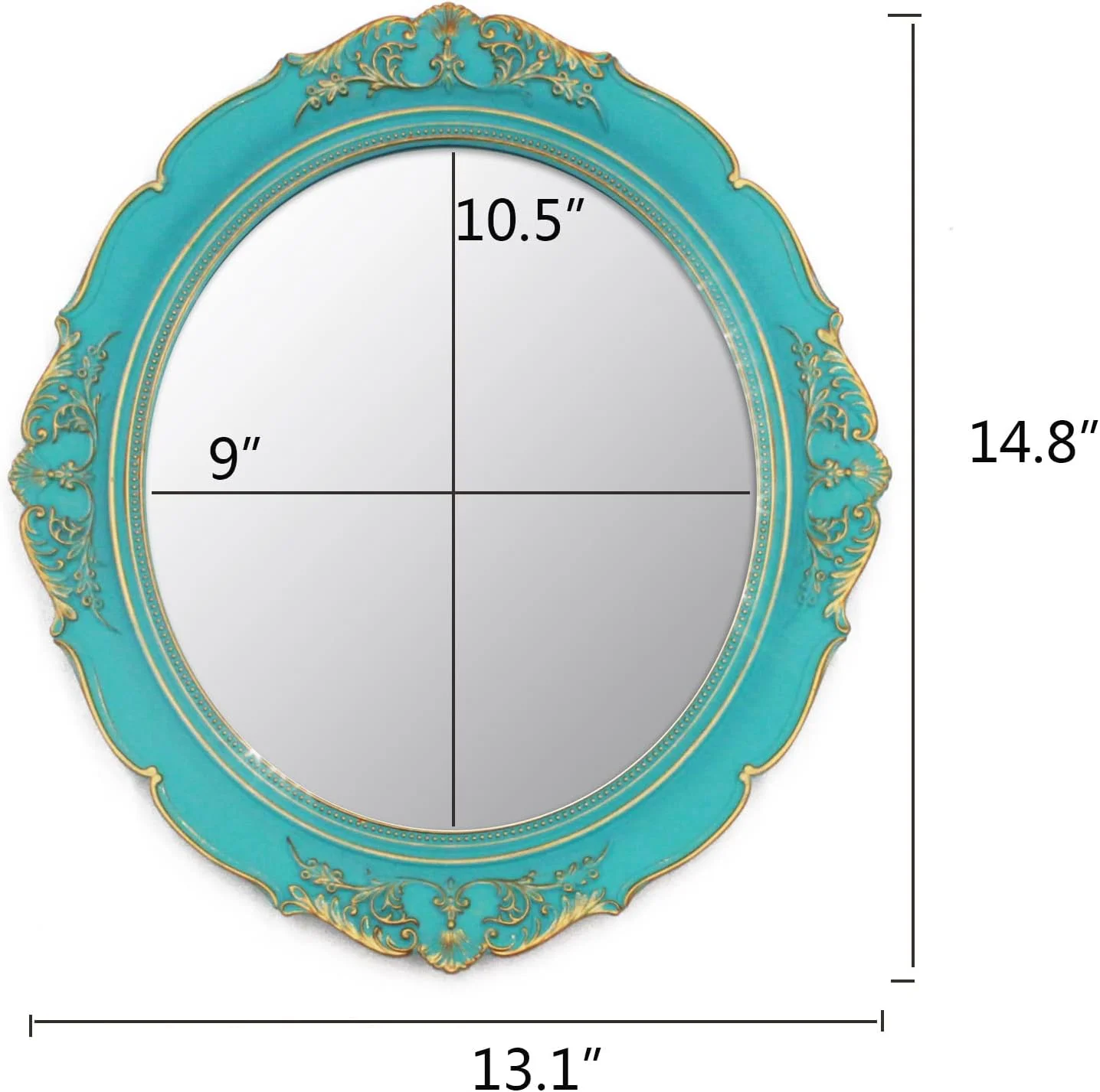 آینه دیواری تزئینی Eaoundm، 33.2 × 37.5 سانتی متر، آینه های آویز وینتیج برای اتاق خواب، اتاق نشیمن، دکوراسیون میز آرایش، بیضی (آبی) آینه دیواری تزئینی Eaoundm، 33.2 × 37.5 سانتی متر، آینه های آویز وینتیج برای اتاق خواب، اتاق نشیمن، دکوراسیون میز آرایش، بیضی (آبی)