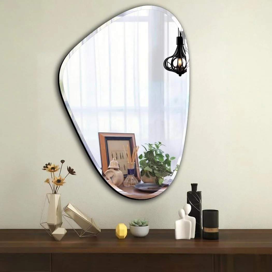 آینه دیواری طرح طاووس VOHJD، ابعاد 76x51 سانتی متر، آینه تزئینی لبه پخ دستی برای اتاق نشیمن و اتاق خواب، بسته بندی مقاوم در برابر شکستن، دکور دیواری بیضی شکل منحصر به فرد آینه دیواری طرح طاووس VOHJD، ابعاد 76x51 سانتی متر، آینه تزئینی لبه پخ دستی برای اتاق نشیمن و اتاق خواب، بسته بندی مقاوم در برابر شکستن، دکور دیواری بیضی شکل منحصر به فرد