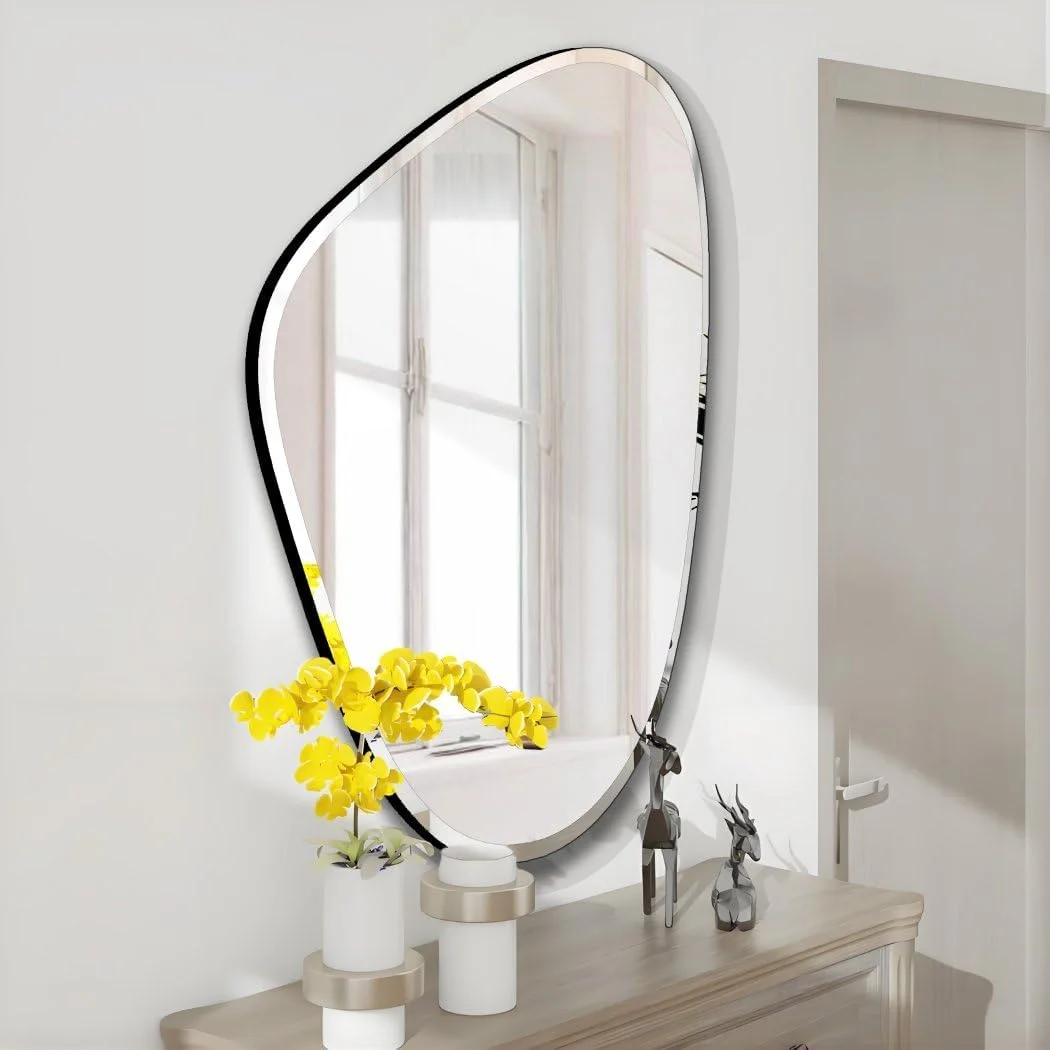 آینه دیواری طرح طاووس VOHJD، ابعاد 76x51 سانتی متر، آینه تزئینی لبه پخ دستی برای اتاق نشیمن و اتاق خواب، بسته بندی مقاوم در برابر شکستن، دکور دیواری بیضی شکل منحصر به فرد آینه دیواری طرح طاووس VOHJD، ابعاد 76x51 سانتی متر، آینه تزئینی لبه پخ دستی برای اتاق نشیمن و اتاق خواب، بسته بندی مقاوم در برابر شکستن، دکور دیواری بیضی شکل منحصر به فرد