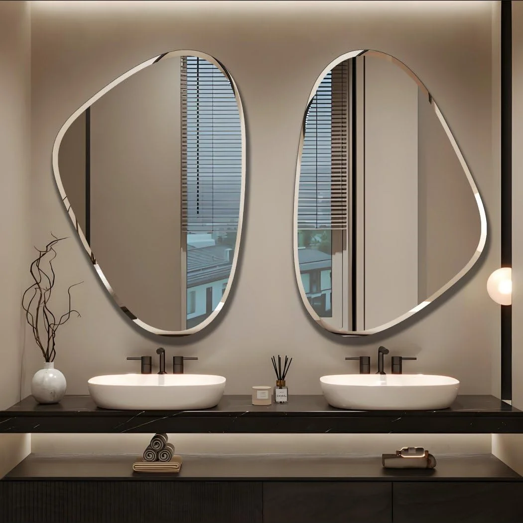 آینه دیواری طرح طاووس VOHJD، ابعاد 76x51 سانتی متر، آینه تزئینی لبه پخ دستی برای اتاق نشیمن و اتاق خواب، بسته بندی مقاوم در برابر شکستن، دکور دیواری بیضی شکل منحصر به فرد آینه دیواری طرح طاووس VOHJD، ابعاد 76x51 سانتی متر، آینه تزئینی لبه پخ دستی برای اتاق نشیمن و اتاق خواب، بسته بندی مقاوم در برابر شکستن، دکور دیواری بیضی شکل منحصر به فرد