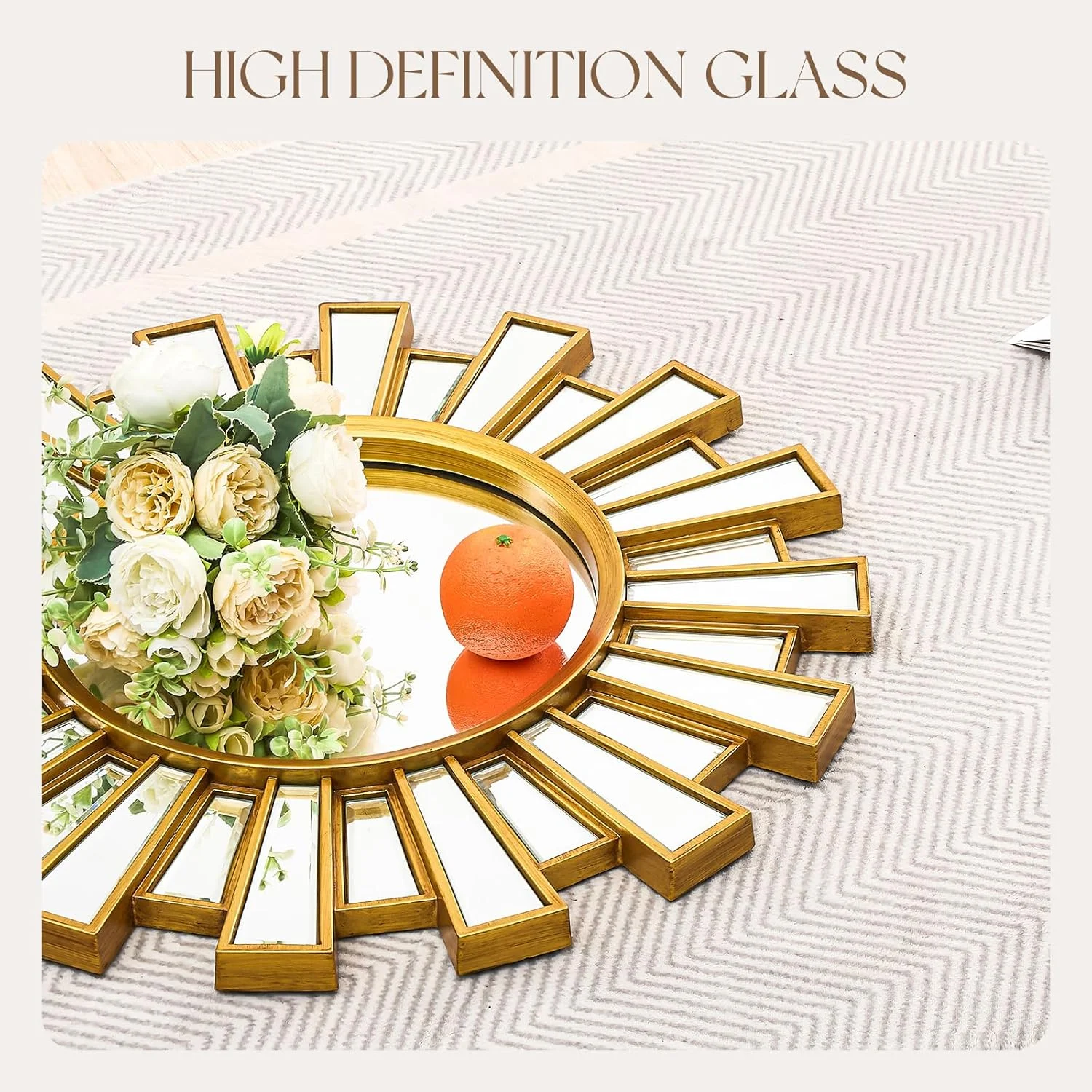 آینه خورشیدی بوهو Uniclinens، دکور دیواری آینه طلایی 60 سانتیمتری، آینههای تزئینی خورشیدی مدرن بوهیمی گرد برای اتاق خواب، اتاق نشیمن، راهرو، حمام، بالکن، ورودی کوچک آینه خورشیدی بوهو Uniclinens، دکور دیواری آینه طلایی 60 سانتیمتری، آینههای تزئینی خورشیدی مدرن بوهیمی گرد برای اتاق خواب، اتاق نشیمن، راهرو، حمام، بالکن، ورودی کوچک